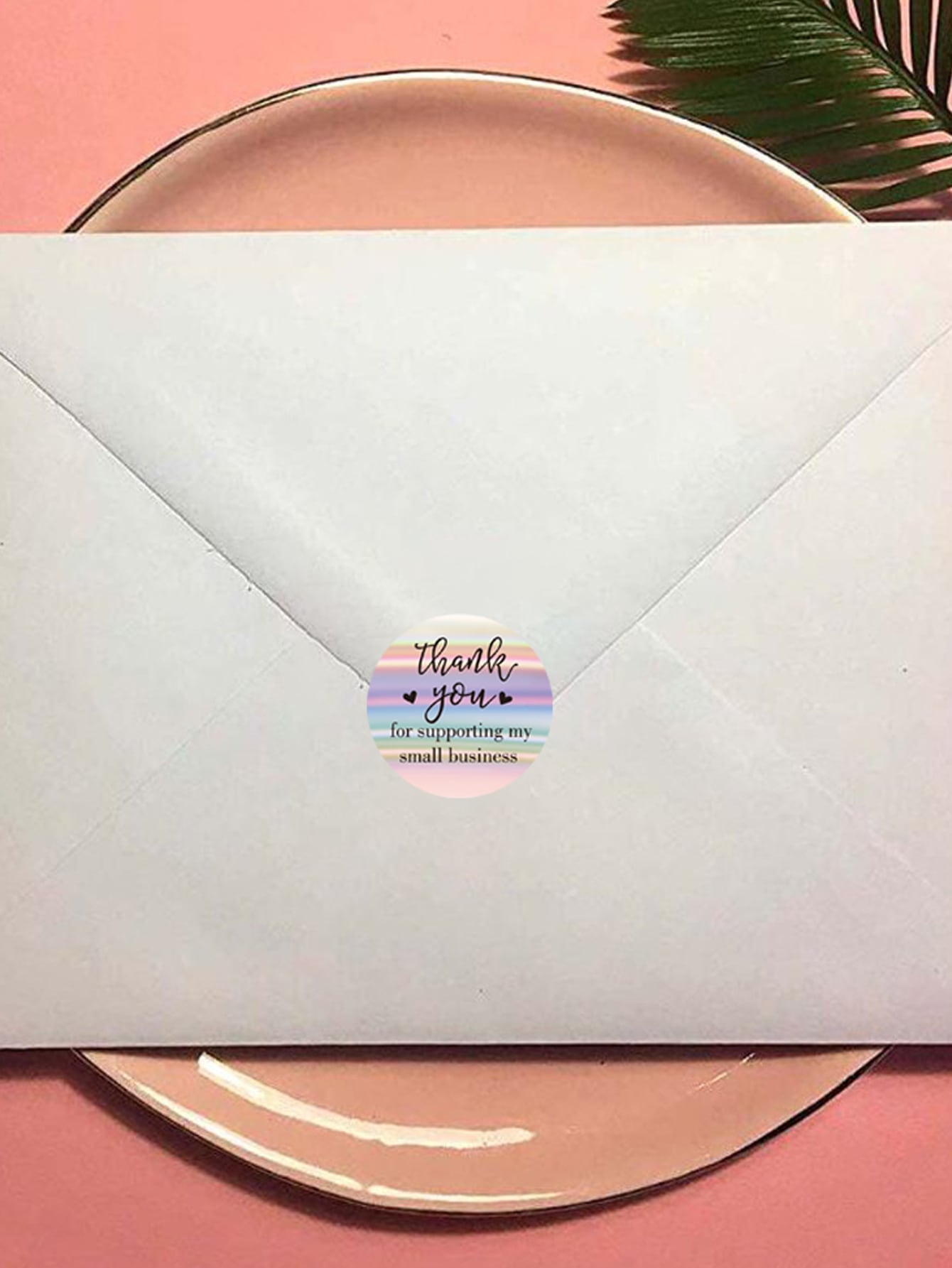 500 Pieces 1.0'' Thank You for Supporting My Small Business Stickers Roll Stickers Adhesive Holographic Stickers Rainbow Stickers for Business Online Retailers Boutiques Shops