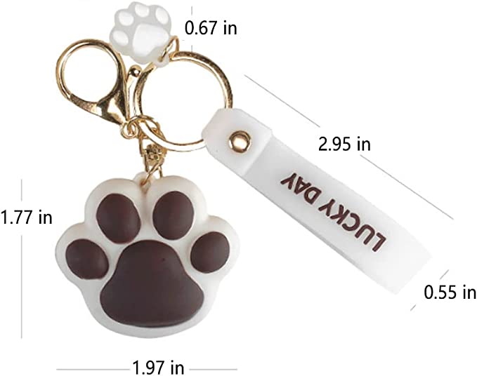 Cartoon Paw Charm Keychain, Dog Lover Keychain, Backpack accessories cute tassel keychain