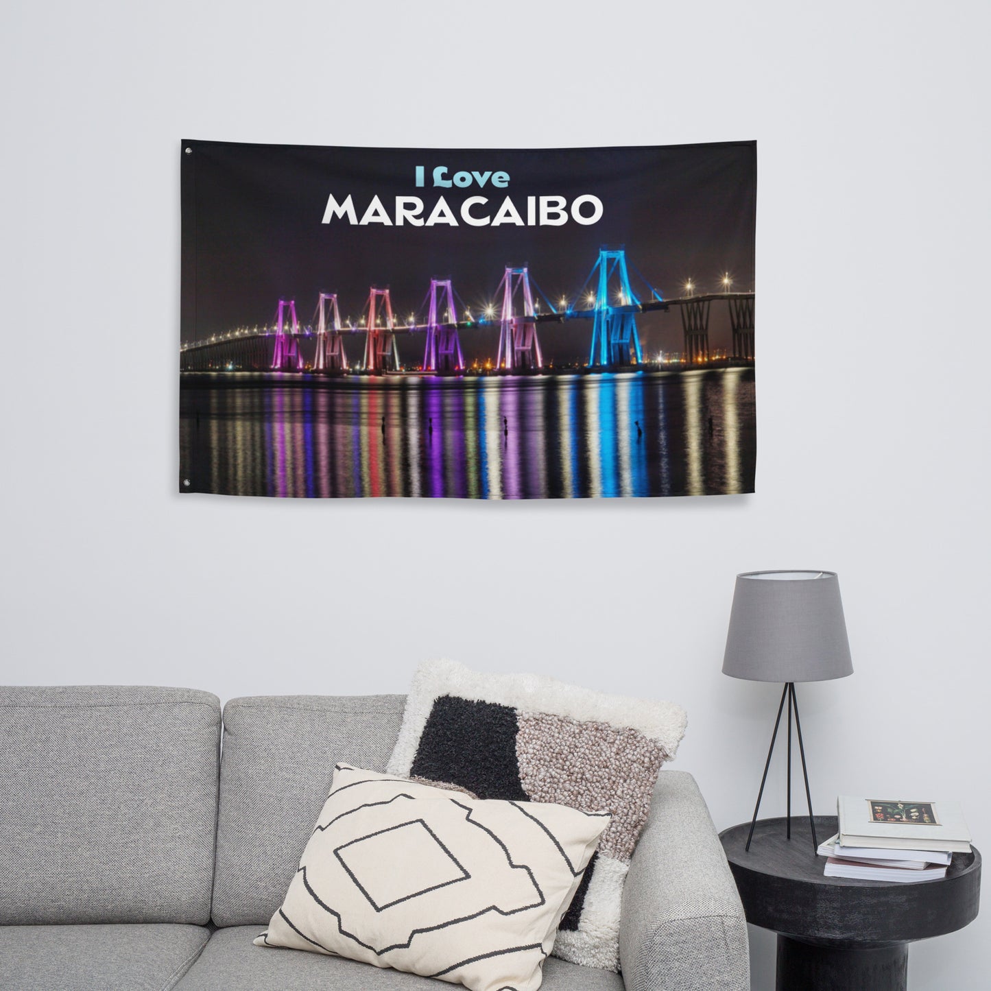 I Love Maracaibo Flag, Maracaibo, Venezuela, Puente Rafael Urdaneta, Puente sobre el Lago, I love Venezuela Flag
