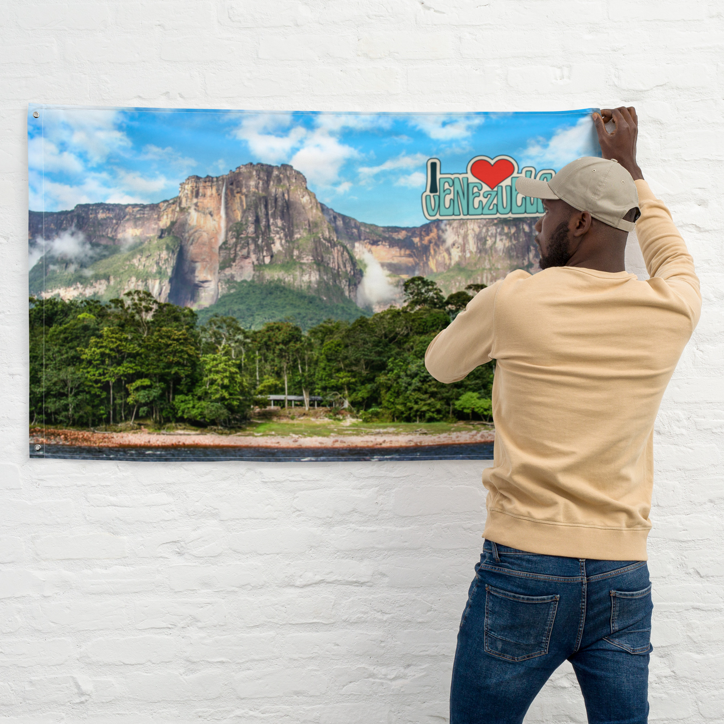 I Love Venezuela Parque Nacional Canaima, Salto Angel, Venezuela Lover, Naturaleza Lover, Venezolano en USA Flag