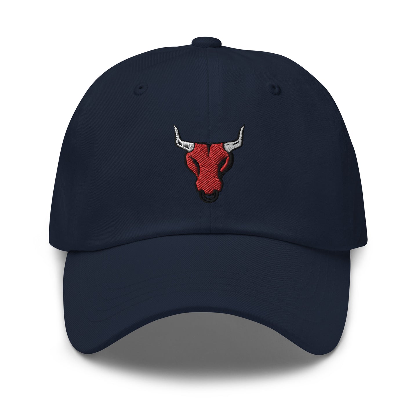 Bull logo Embroidered Adjustable Dad Hat, Bull Lover, Multiple Colors Unstructured Six Panel Baseball Cap