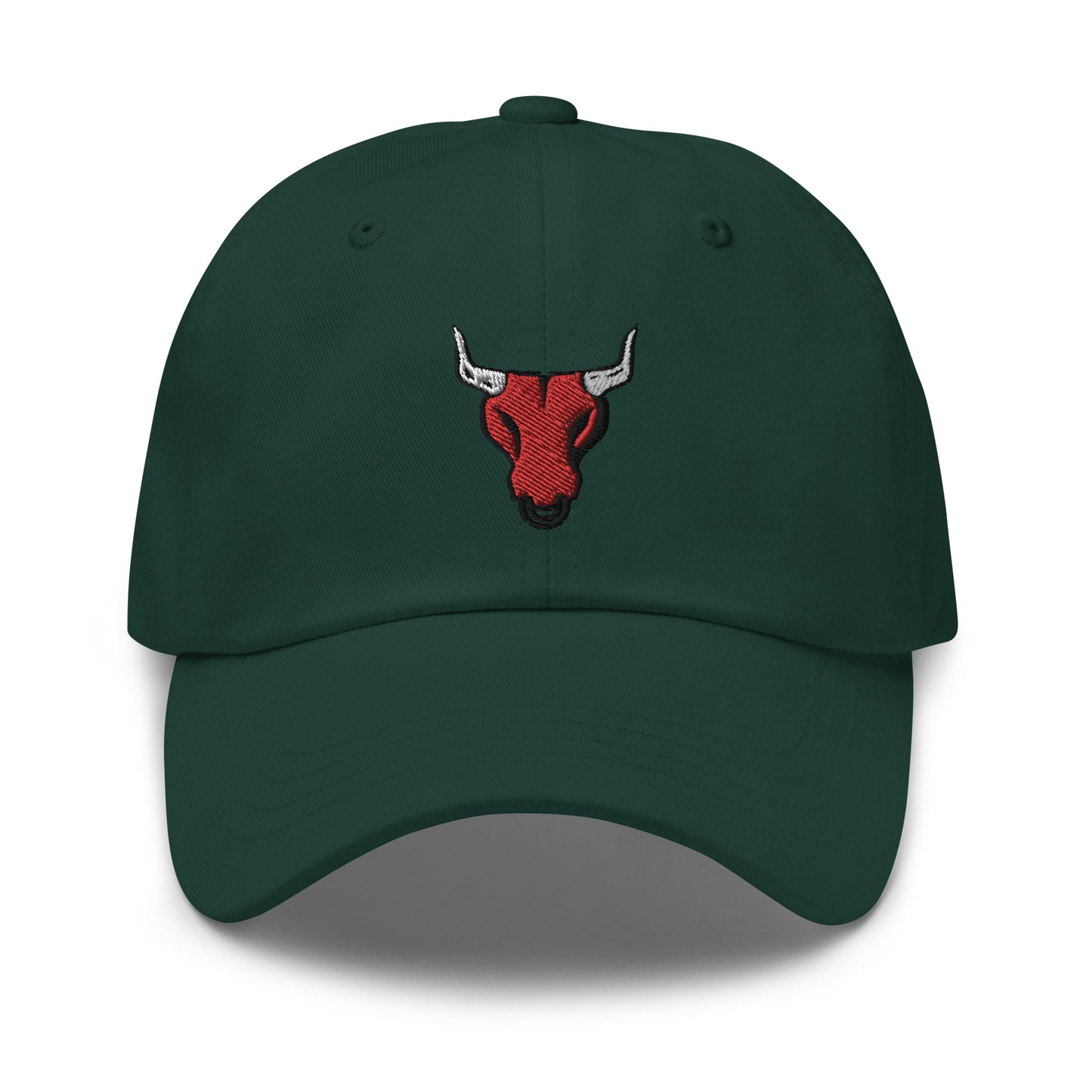 Bull logo Embroidered Adjustable Dad Hat, Bull Lover, Multiple Colors Unstructured Six Panel Baseball Cap