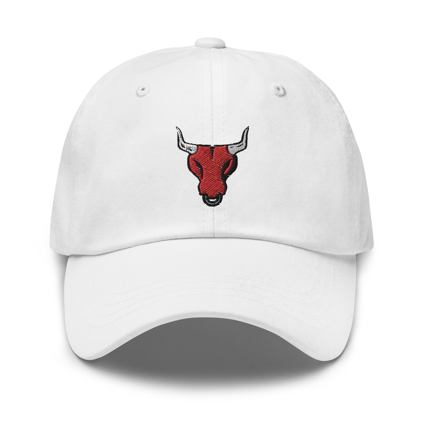 Bull logo Embroidered Adjustable Dad Hat, Bull Lover, Multiple Colors Unstructured Six Panel Baseball Cap