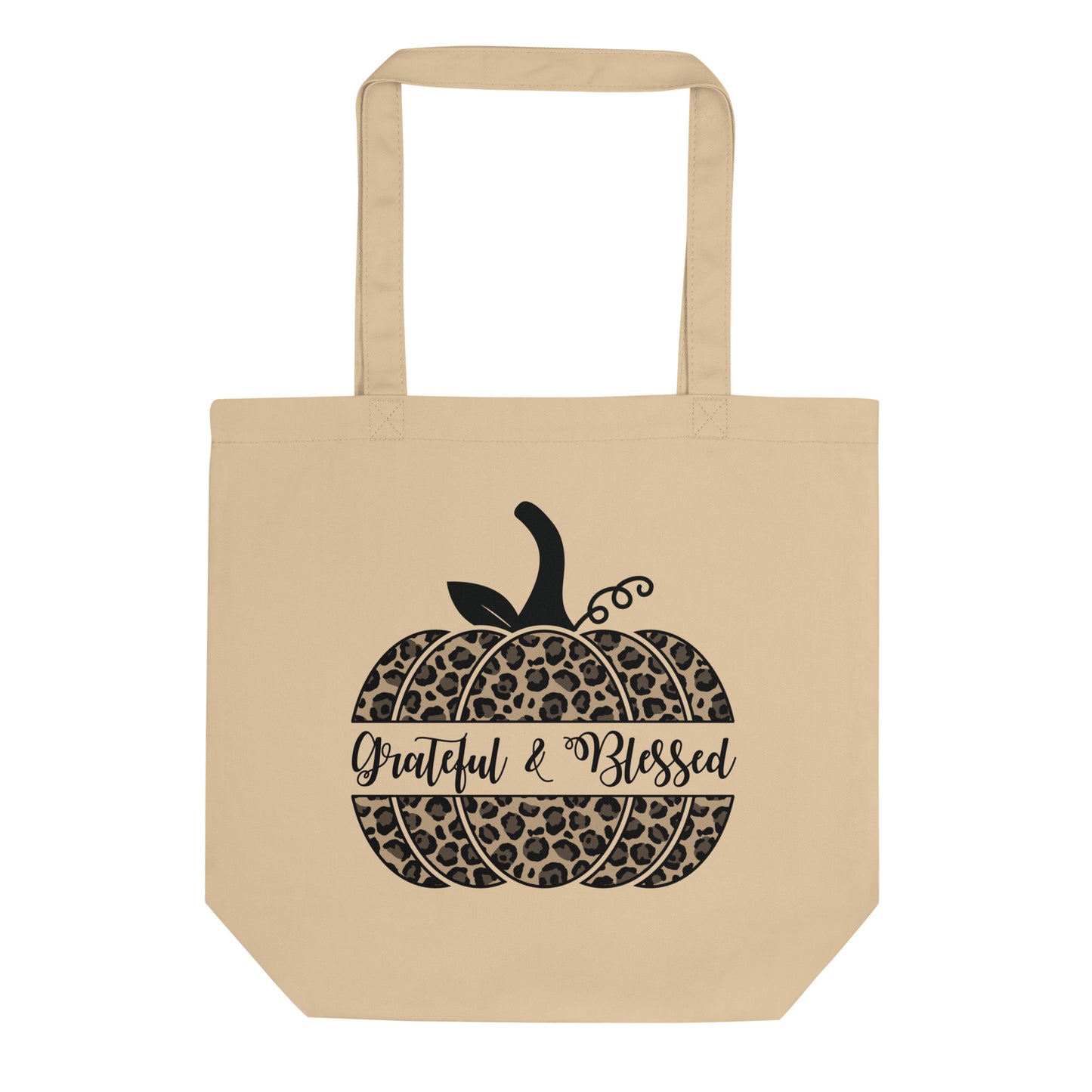 Grateful Blessed Leopard Pumpkin, Leopard Pumpkin Tote Bag, Thanksgiving, Thankful Bag, Hello Fall Pumpkin Eco Tote Bag