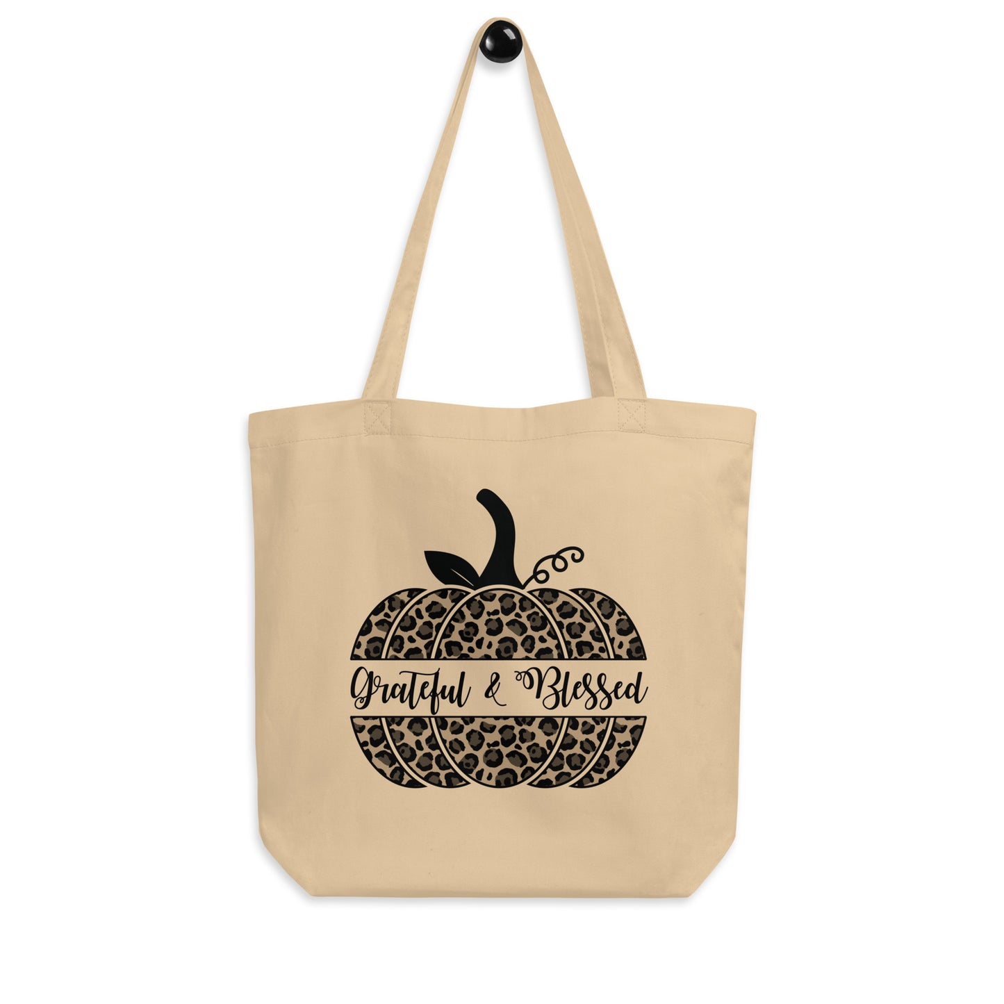 Grateful Blessed Leopard Pumpkin, Leopard Pumpkin Tote Bag, Thanksgiving, Thankful Bag, Hello Fall Pumpkin Eco Tote Bag