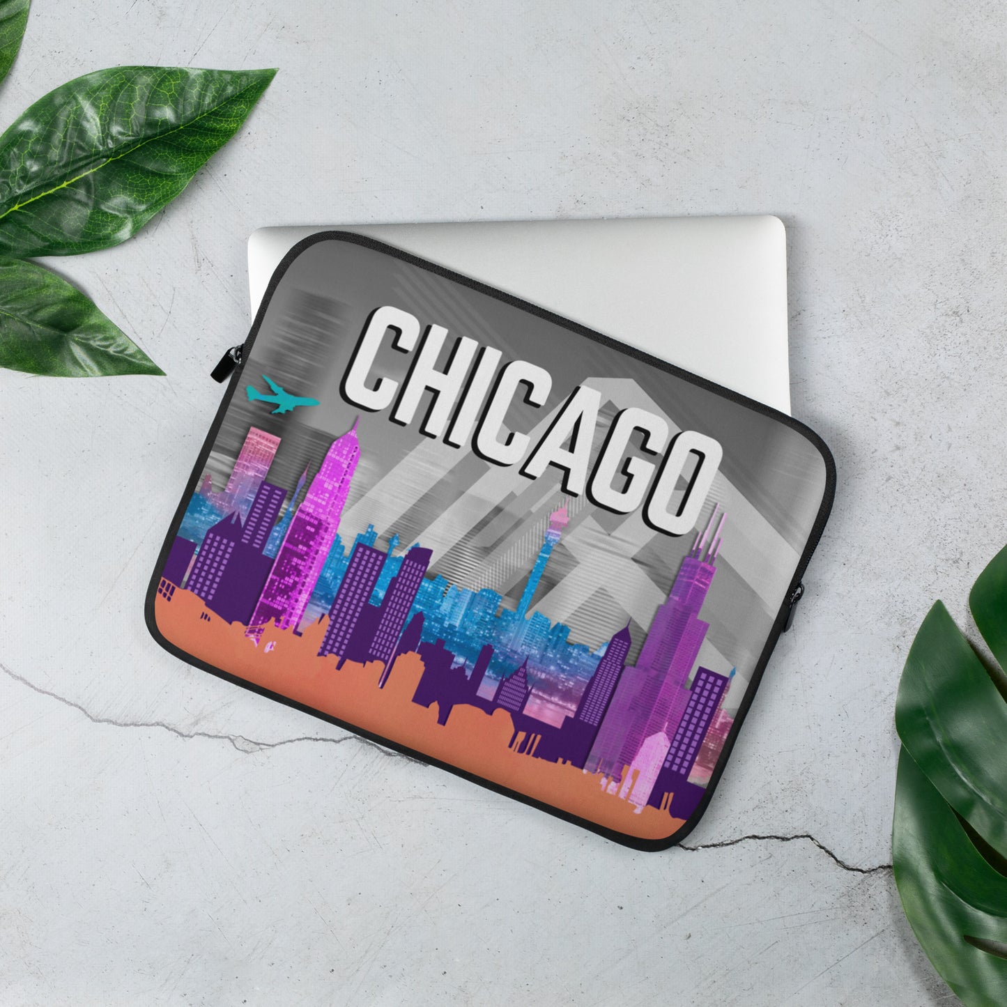Vintage Chicago Illinois, Skyline Chicago, Illinois Lover, I Love America, Downtown Chicago, Macbook pro Cover Laptop Sleeve