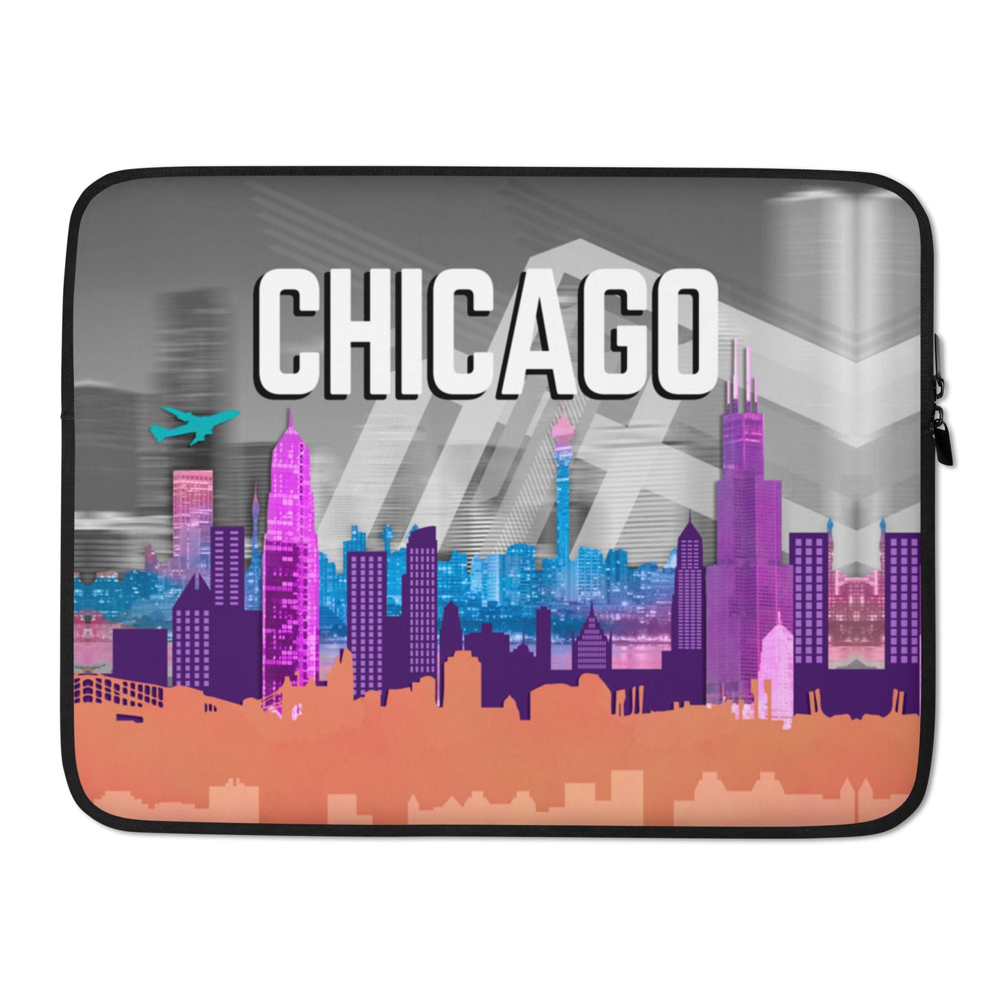 Vintage Chicago Illinois, Skyline Chicago, Illinois Lover, I Love America, Downtown Chicago, Macbook pro Cover Laptop Sleeve