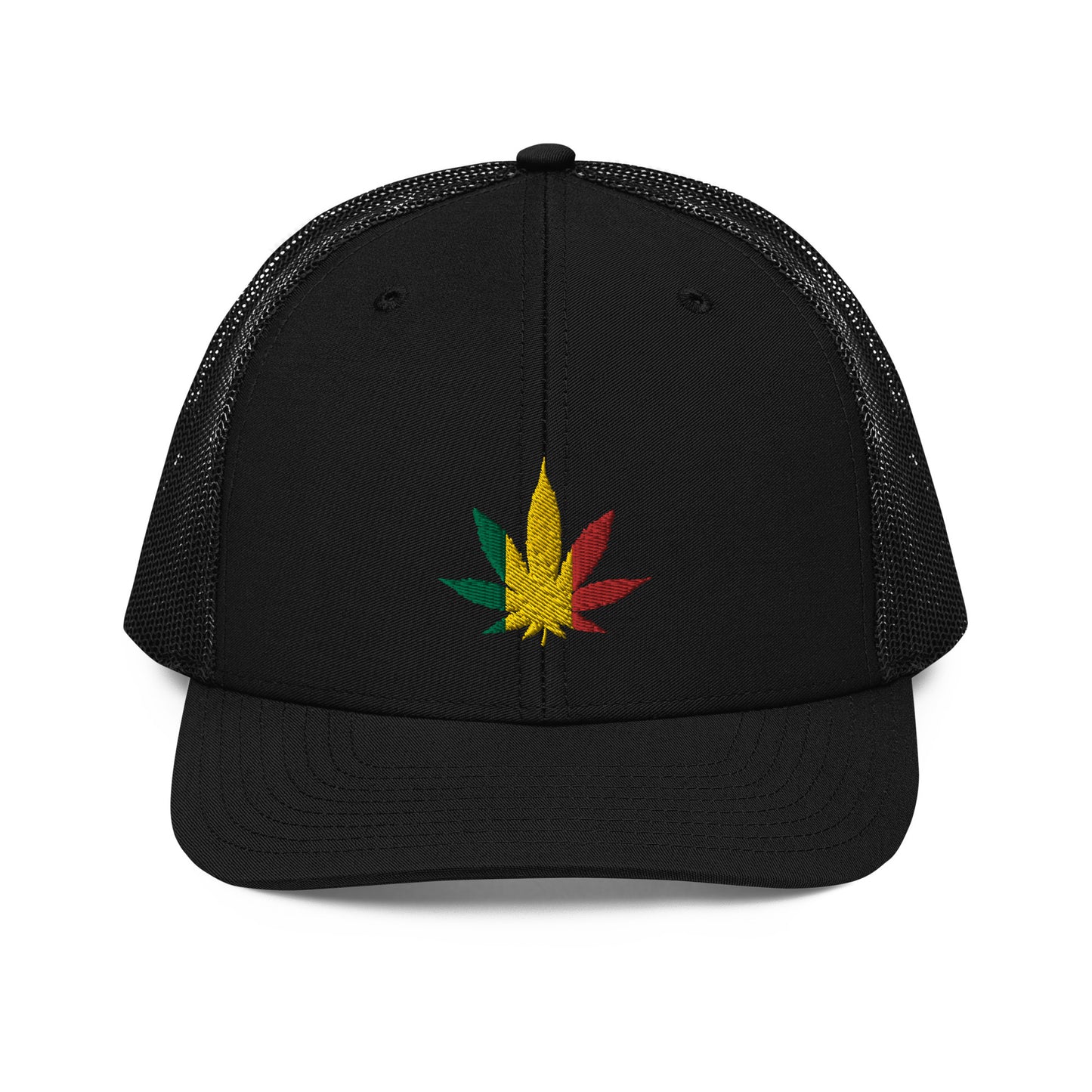 Weed Embroidered Hat, Colorful Flower / Trucker Cap