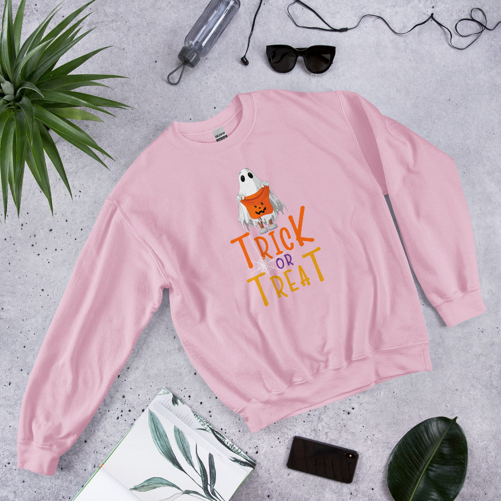 Trick or Treat Ghost Halloween Shirt, Halloween T-shirt, Ghost T-shirt, Trick or Treat, Spooky Unisex Sweatshirt