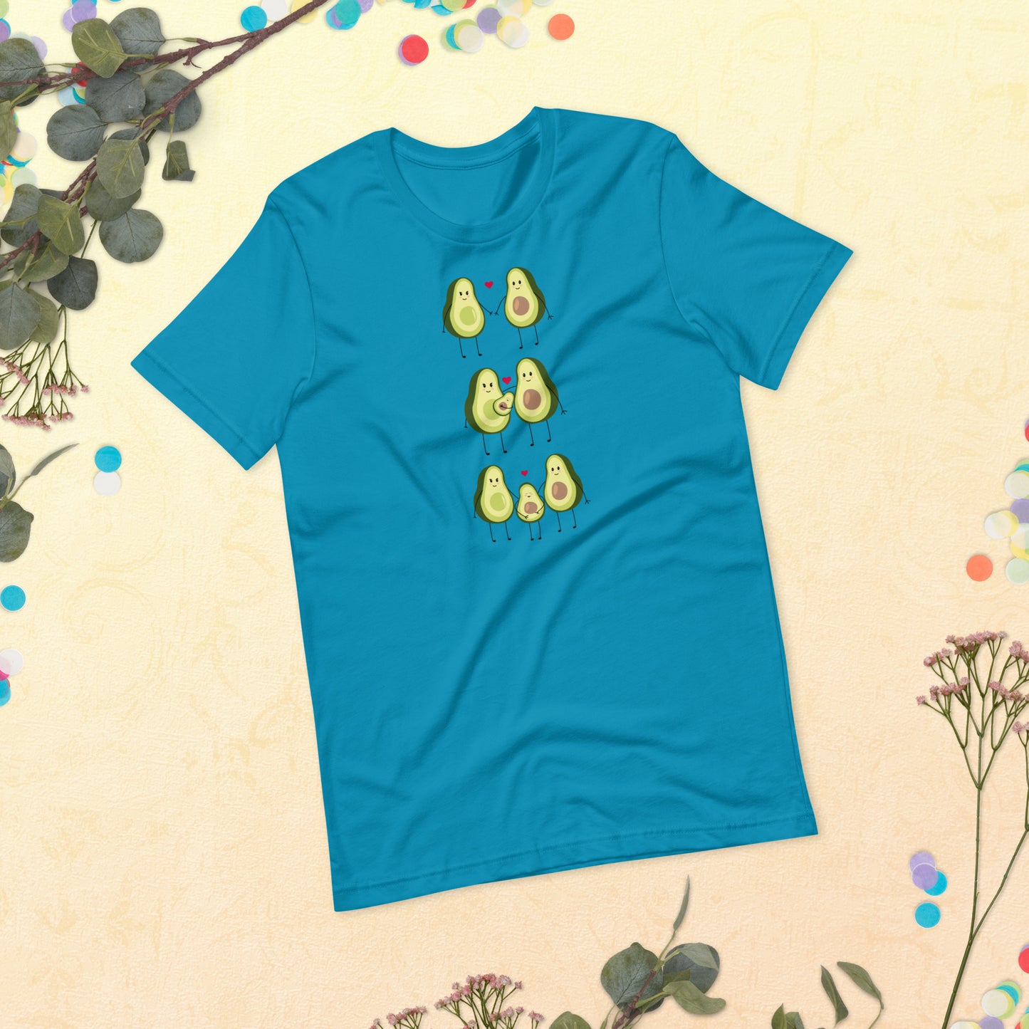 Avocado Family Matching Adult Unisex Shirt, Vegetarian Family, Funny Avocado Love Unisex t-shirt