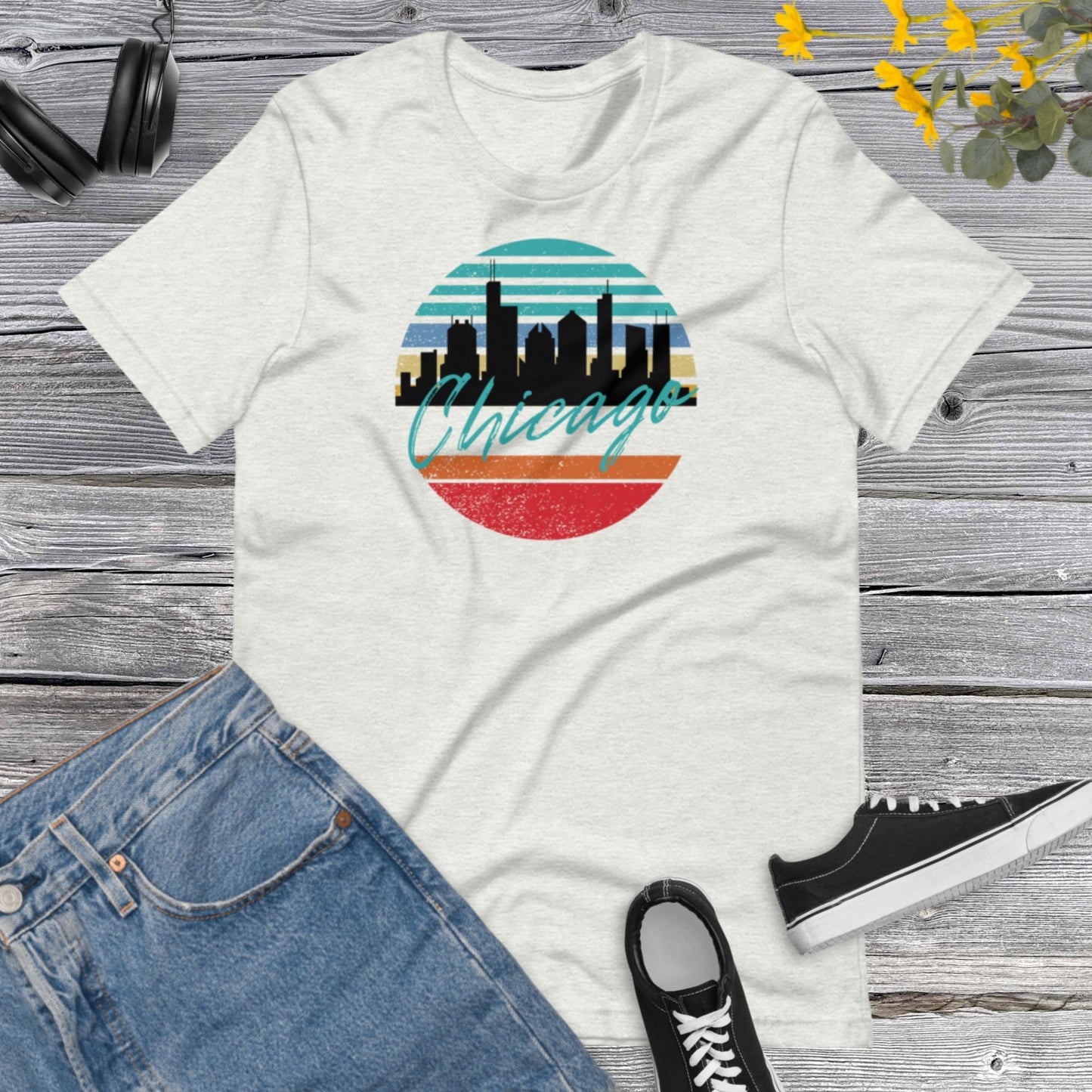 Vintage Chicago Illinois, Skyline vintage, Illinois Lover, I Love America, Downtown Chicago Unisex t-shirt