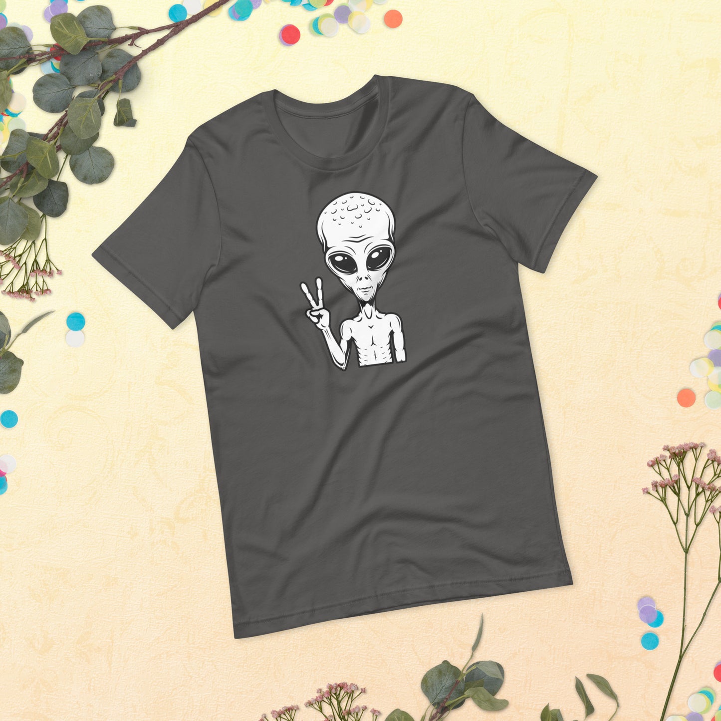 Alien Shirt, Peace Love Aliens, Funny Tee Cute, Alien Face Outfits, Space Lover, Alien face Unisex t-shirt