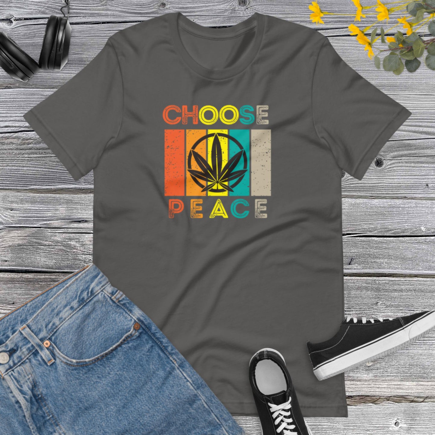 Vintage Choose Peace, Cann&bis Marij&ana, Weed Peace Love Apparel-We Want Peace Tee- World Peace Unisex t-shirt