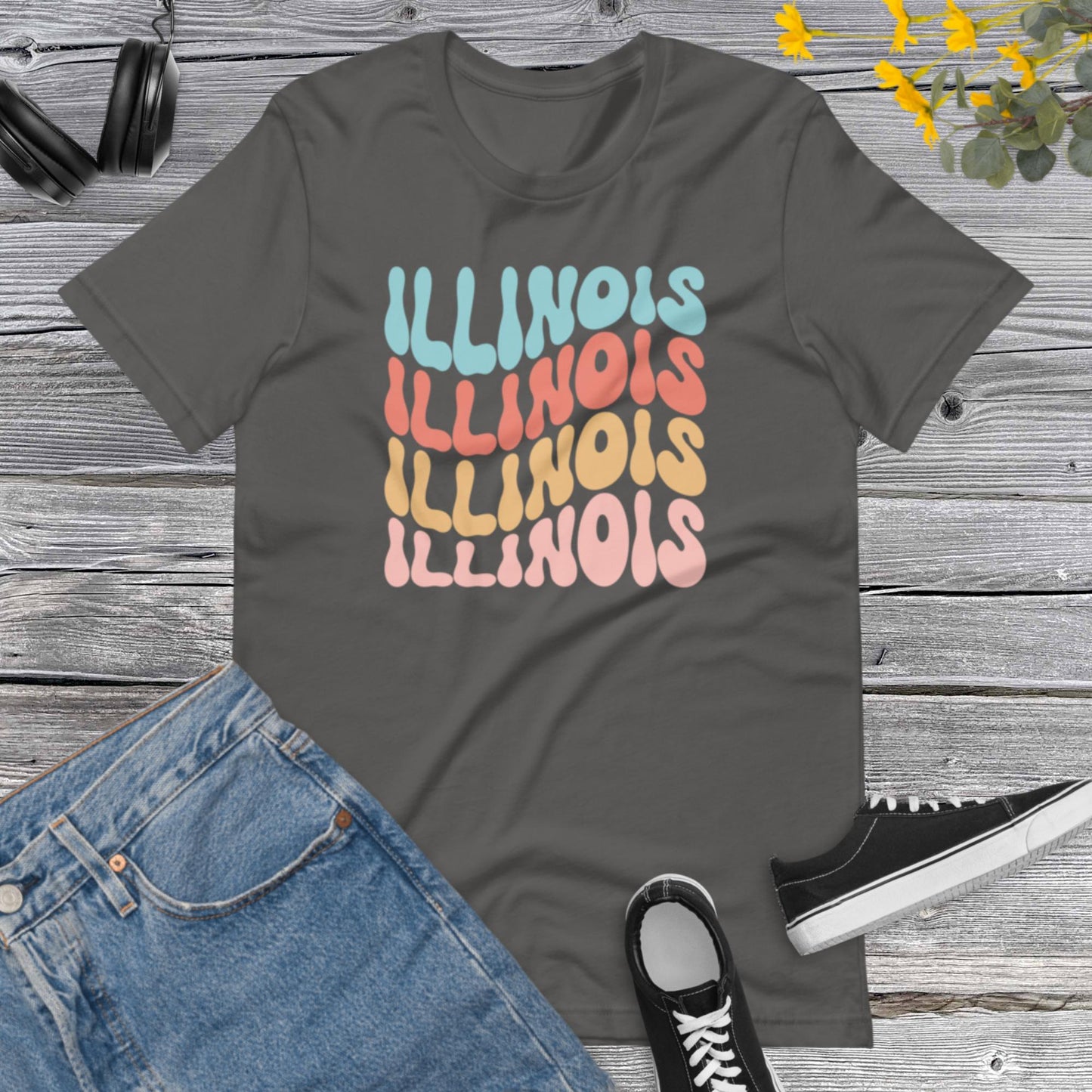Illinois State Shirt, USA States Shirt, Illinois Gift, USA Travel shirt, Hometown Gift Tshirt, USA Trip Shirt, Illinois Lover Unisex t-shirt