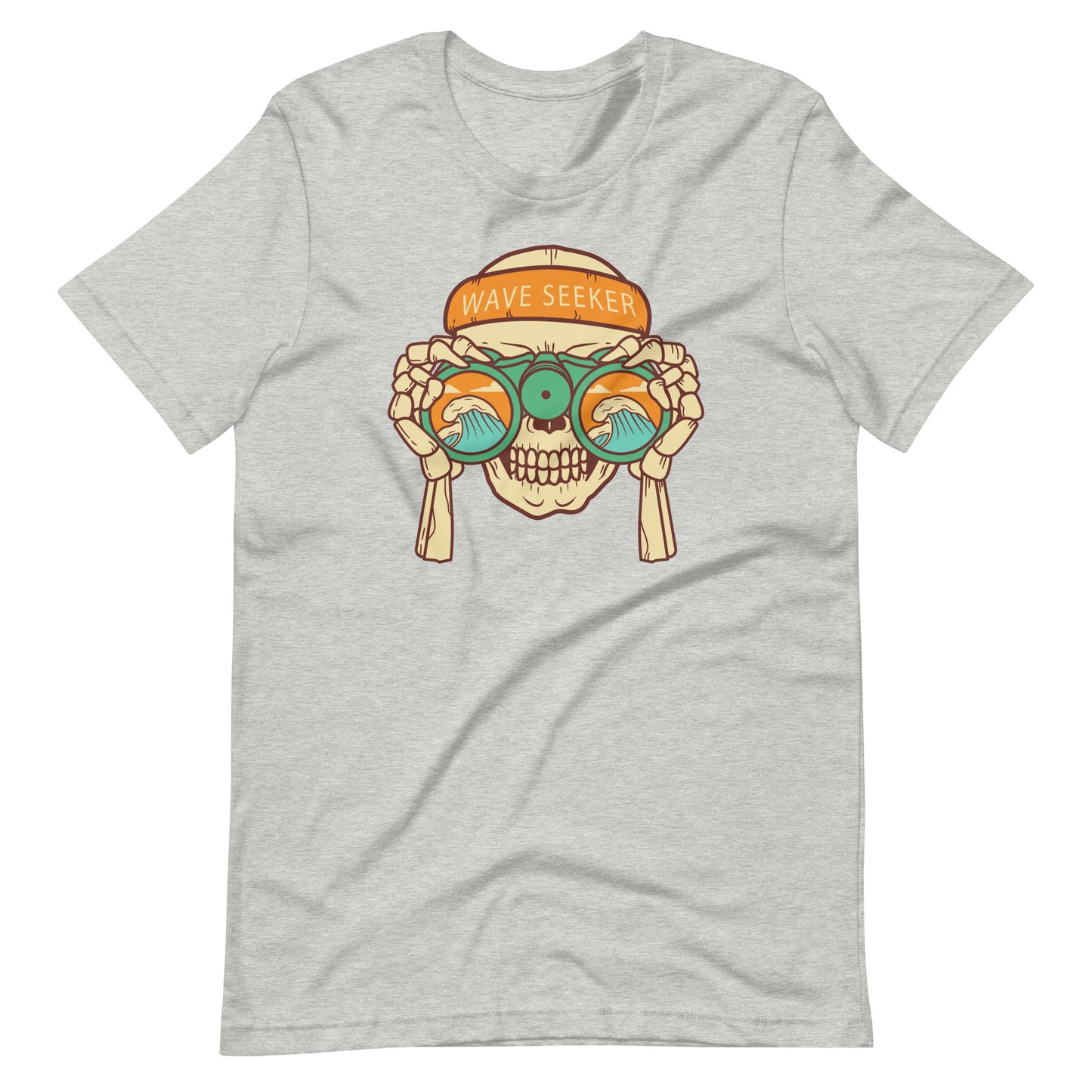 WAVE SEEKER, Funny Summer shirt, Skull on the beach funny, Unisex t-shirt