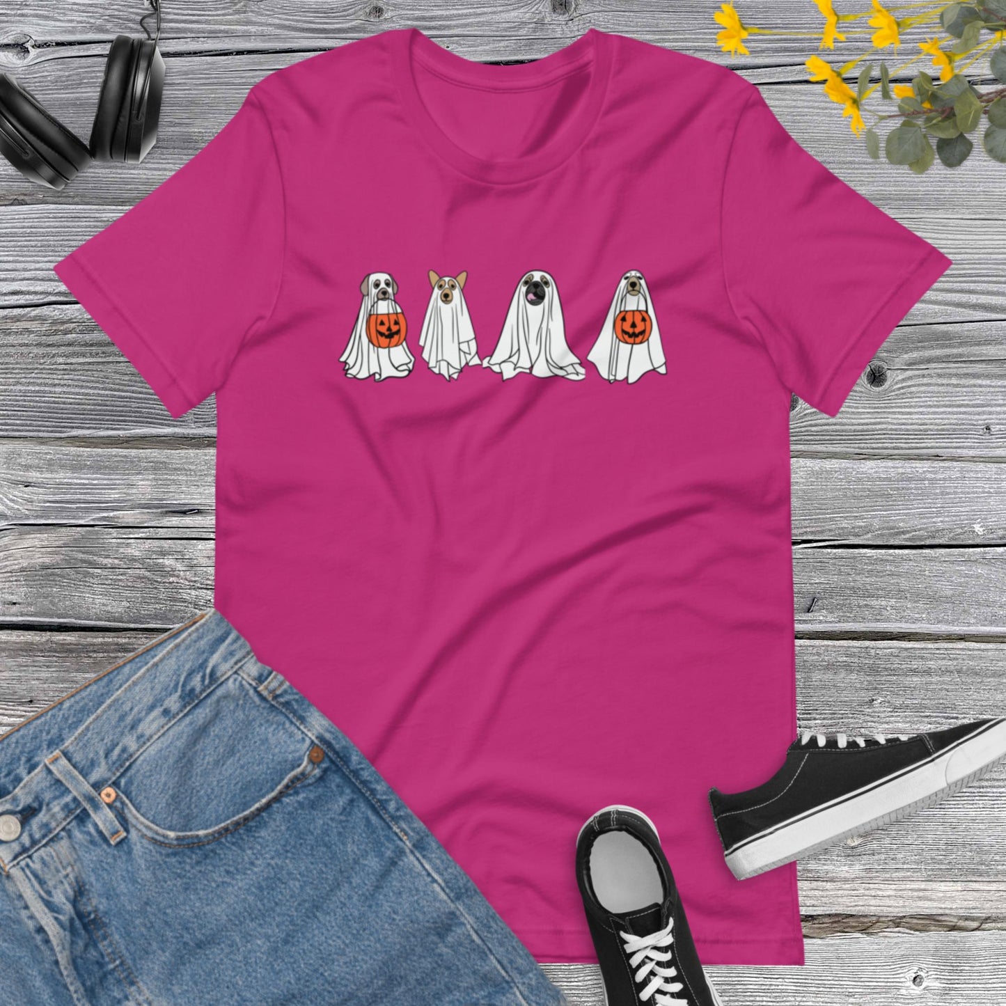 Ghost Dog Shirt, Happy Halloween, Retro Spooky Season, Dog Lover, Halloween Ghost, Halloween Dog Unisex t-shirt