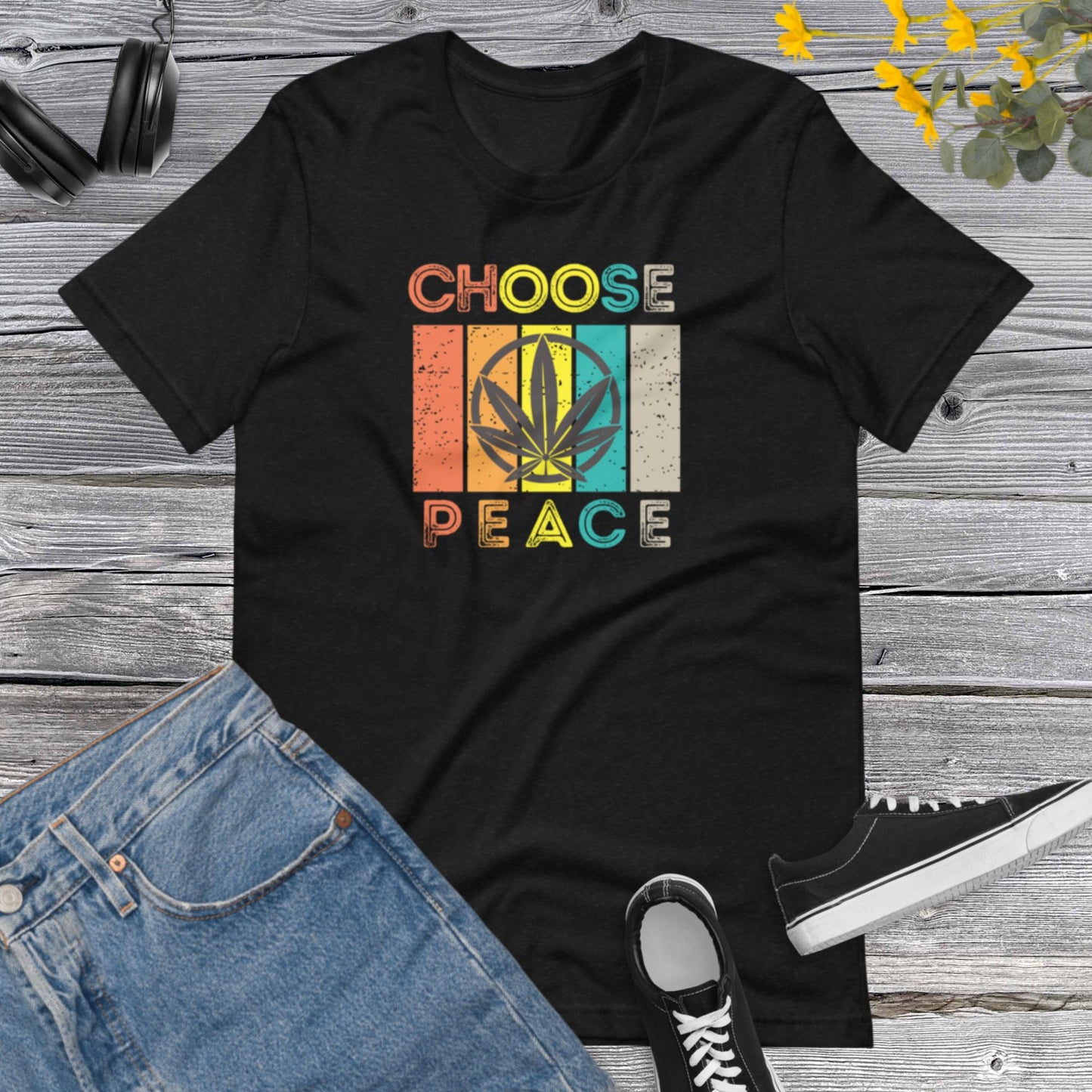 Vintage Choose Peace, Cann&bis Marij&ana, Weed Peace Love Apparel-We Want Peace Tee- World Peace Unisex t-shirt