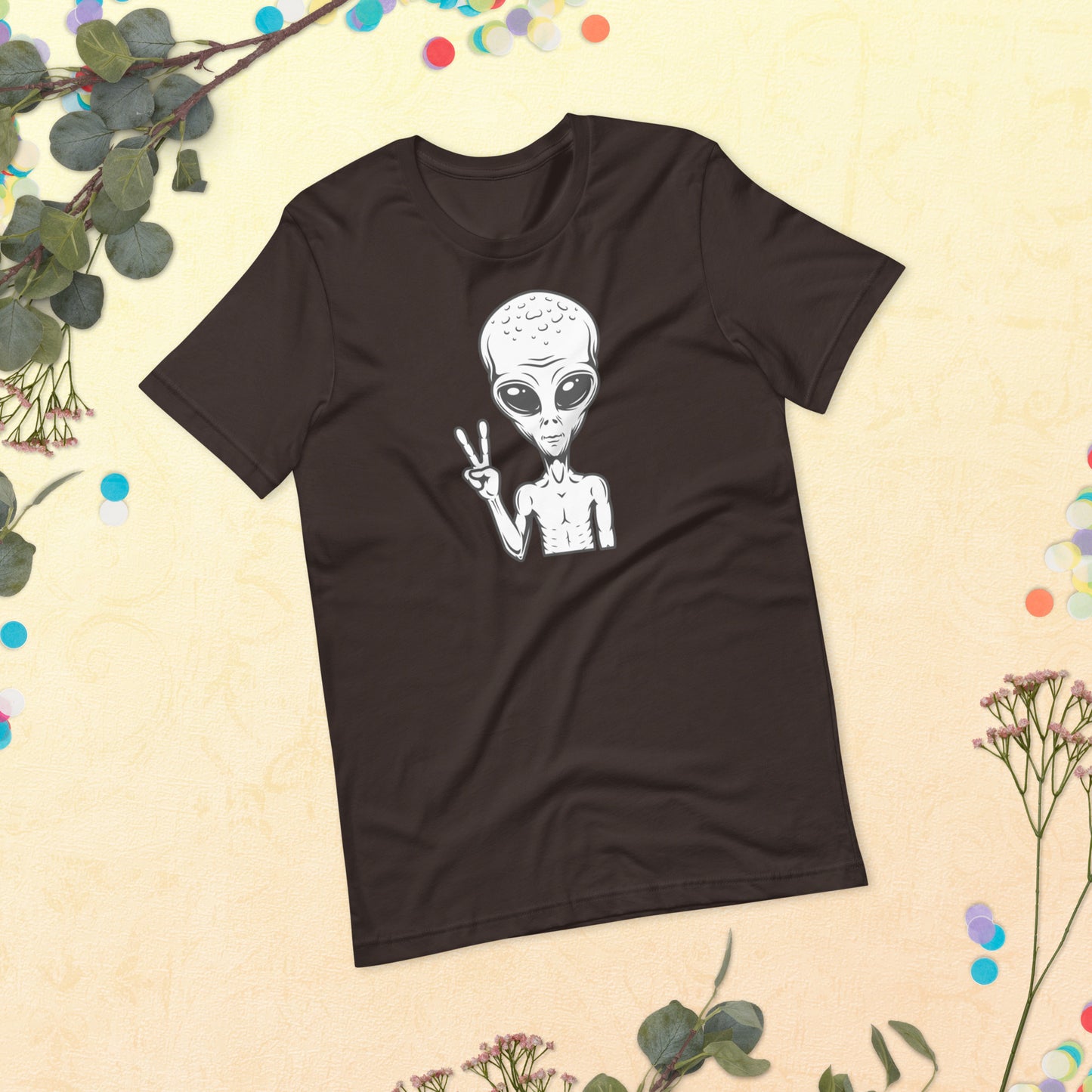 Alien Shirt, Peace Love Aliens, Funny Tee Cute, Alien Face Outfits, Space Lover, Alien face Unisex t-shirt