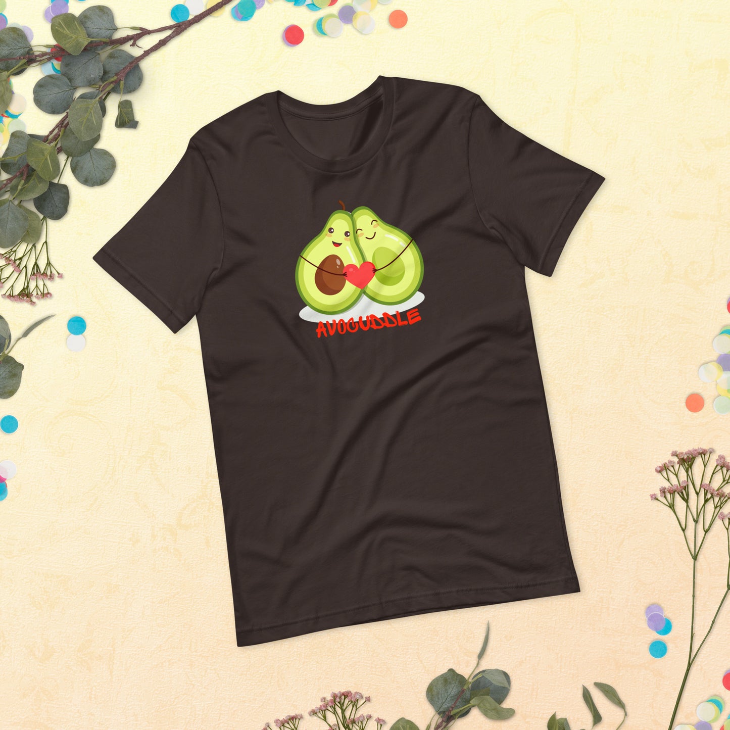 Cute Avocado T-shirt, Avocado Cuddle Shirt, Avocado Gift, Vegetarian Shirt, Avocado Heart Shirt, Cute Avocado Unisex t-shirt