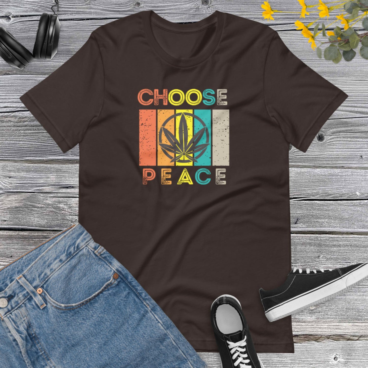 Vintage Choose Peace, Cann&bis Marij&ana, Weed Peace Love Apparel-We Want Peace Tee- World Peace Unisex t-shirt
