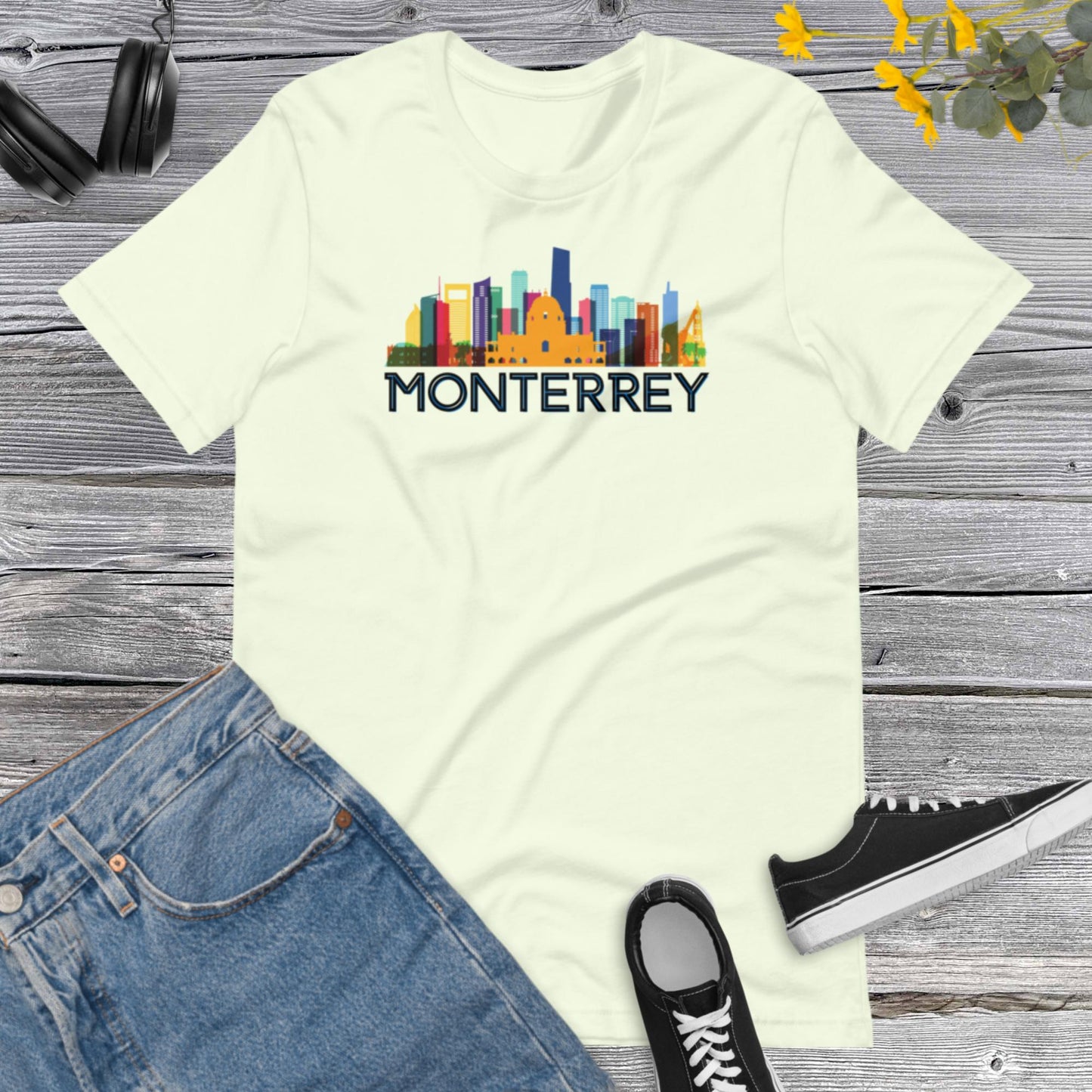 Monterrey City Architecture Colorful Skyline, Mexico, Tower Mexican, Urban, Trending Latin Unisex t-shirt