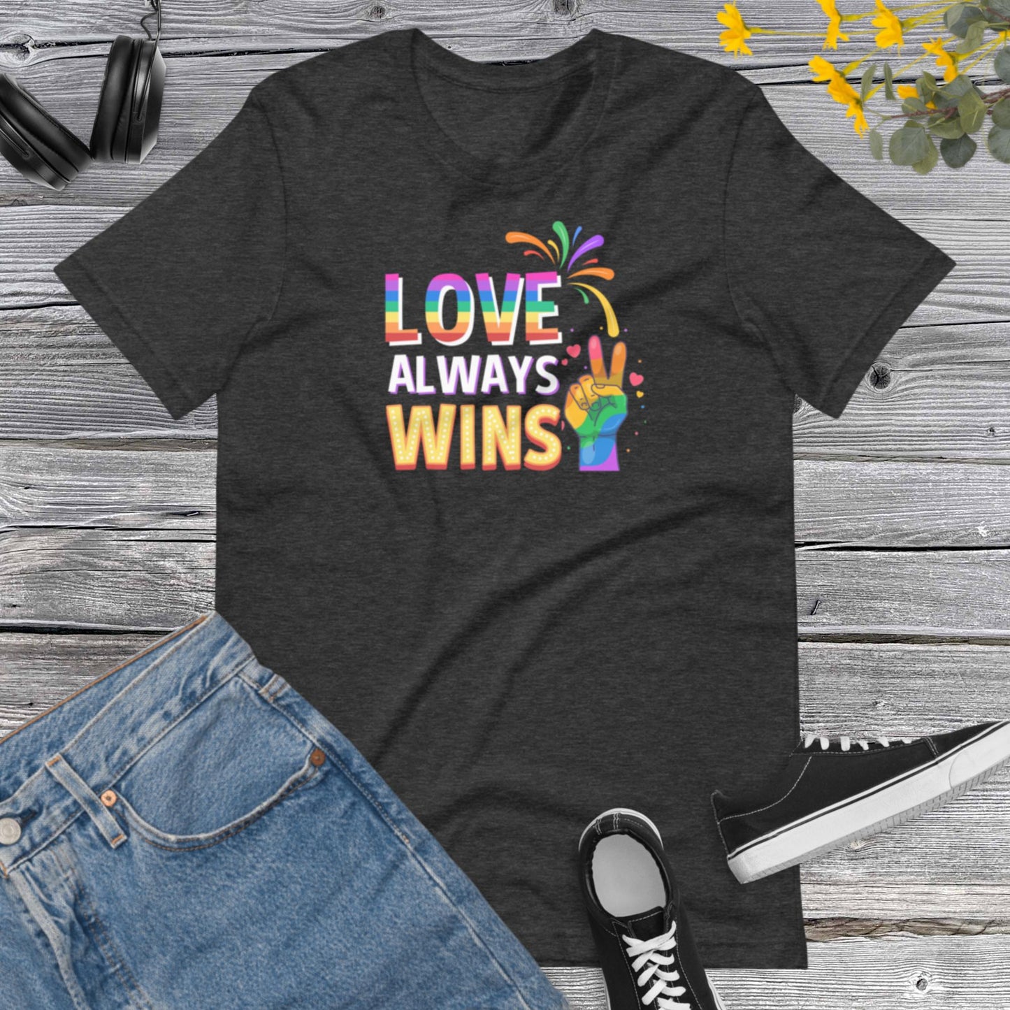 Love Always Wins, Inspirational Shirt, Rainbow Pride T-Shirt, LGTB Unisex t-shirt