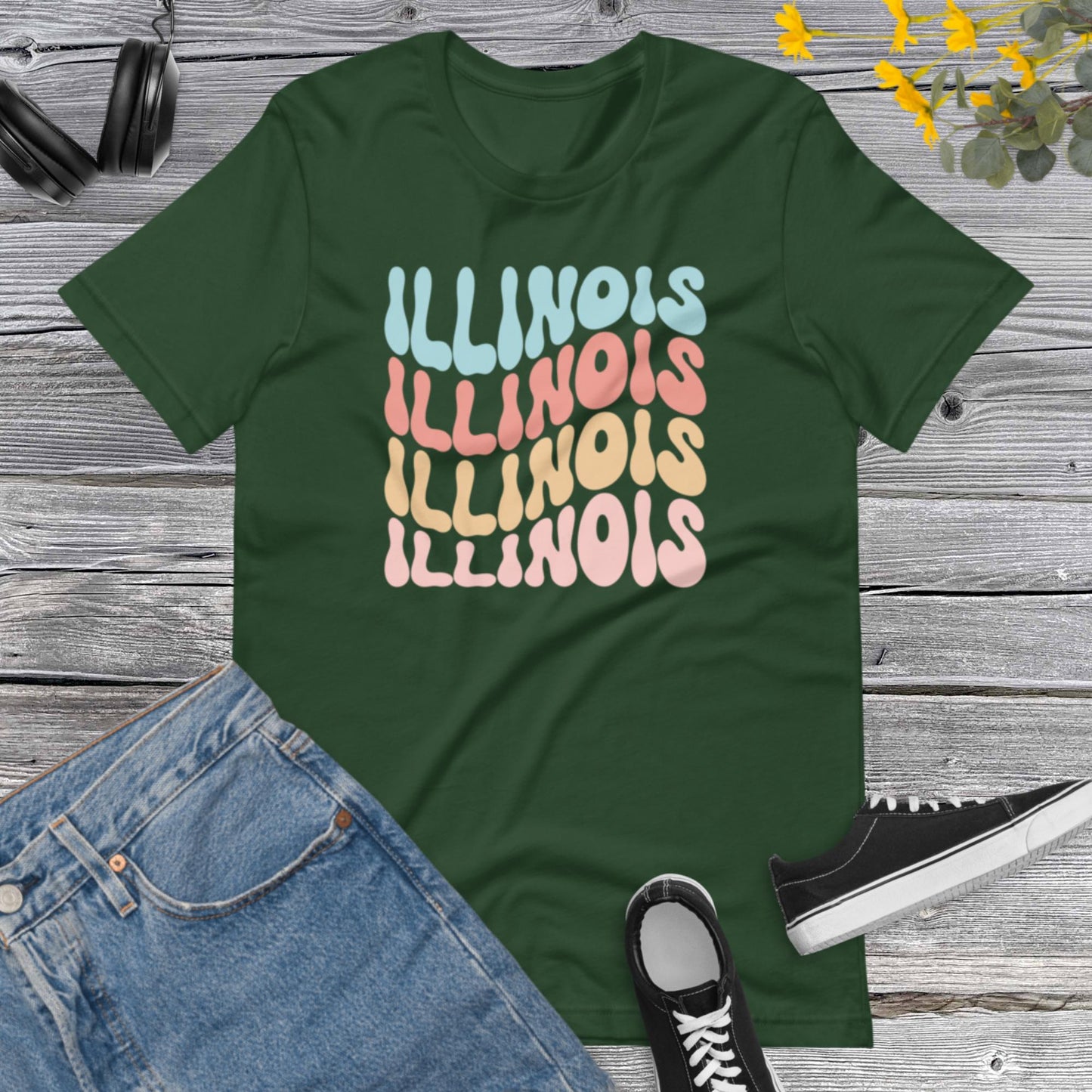 Illinois State Shirt, USA States Shirt, Illinois Gift, USA Travel shirt, Hometown Gift Tshirt, USA Trip Shirt, Illinois Lover Unisex t-shirt