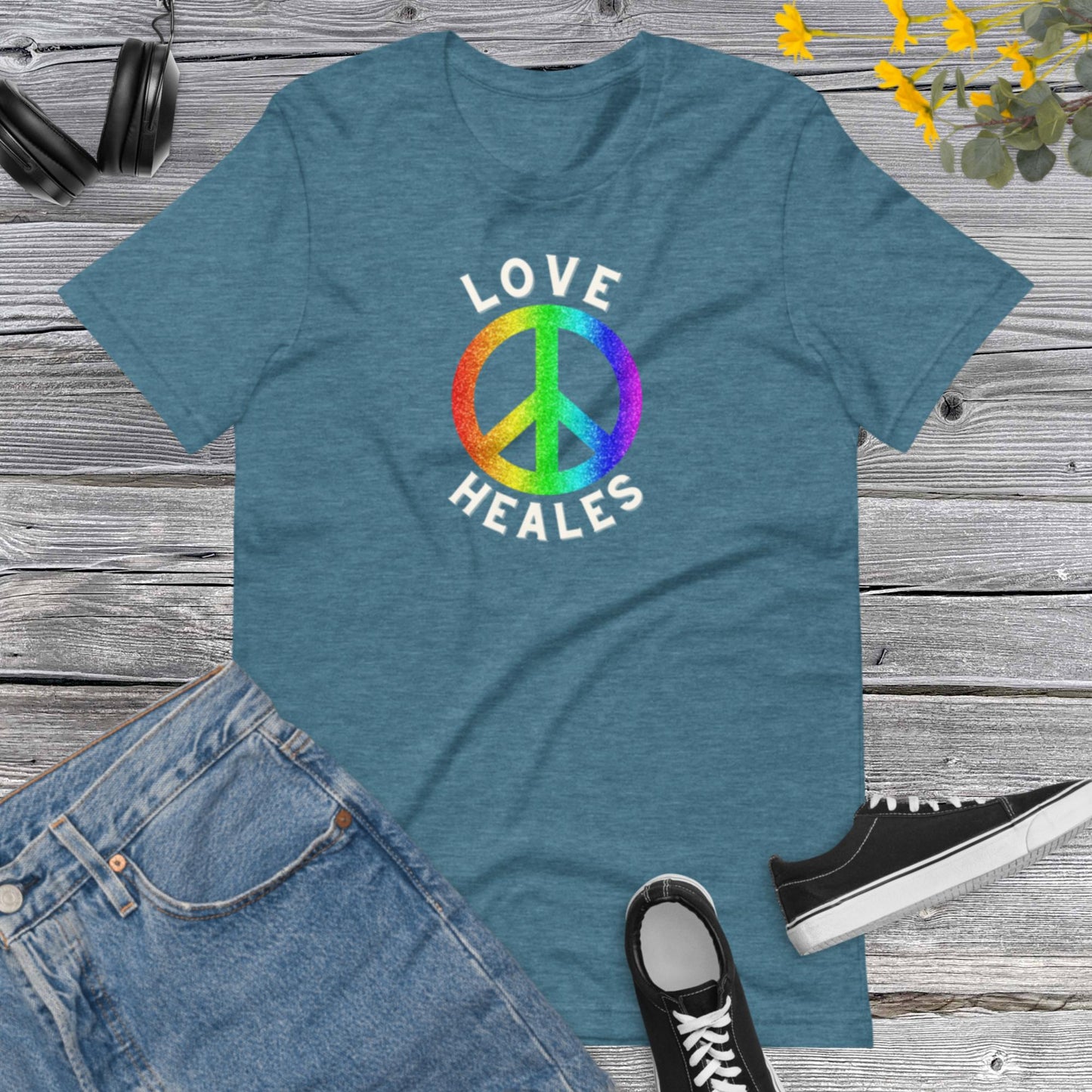 Peace Love Heales, Pride Heart Shirt, Rainbow Pride Shirt, LGBT Pride Tee, Support LGBTQ Unisex t-shirt