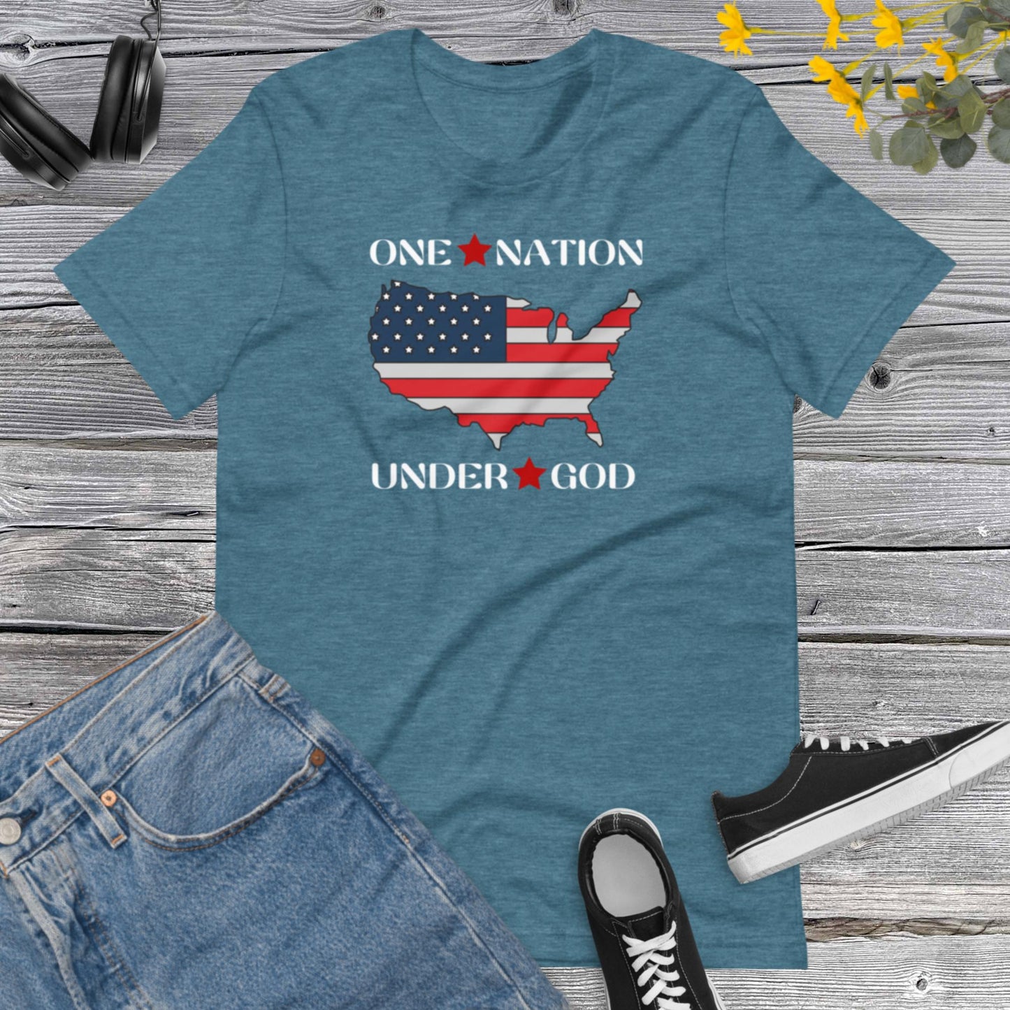 One Nation Under God, Christian Unisex T-Shirts, One Nation Under God Tee, Motivational Shir/ Unisex t-shirt