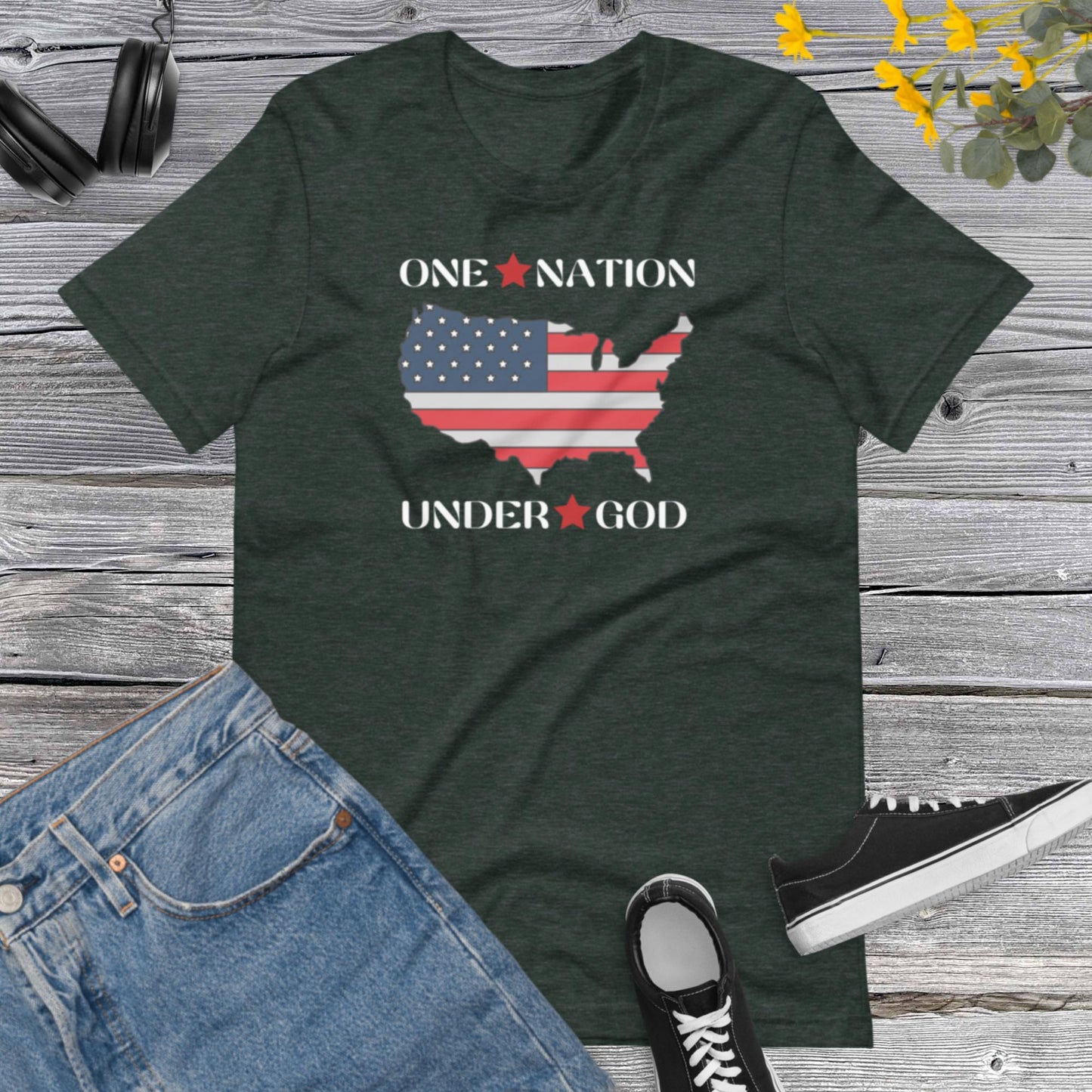 One Nation Under God, Christian Unisex T-Shirts, One Nation Under God Tee, Motivational Shir/ Unisex t-shirt