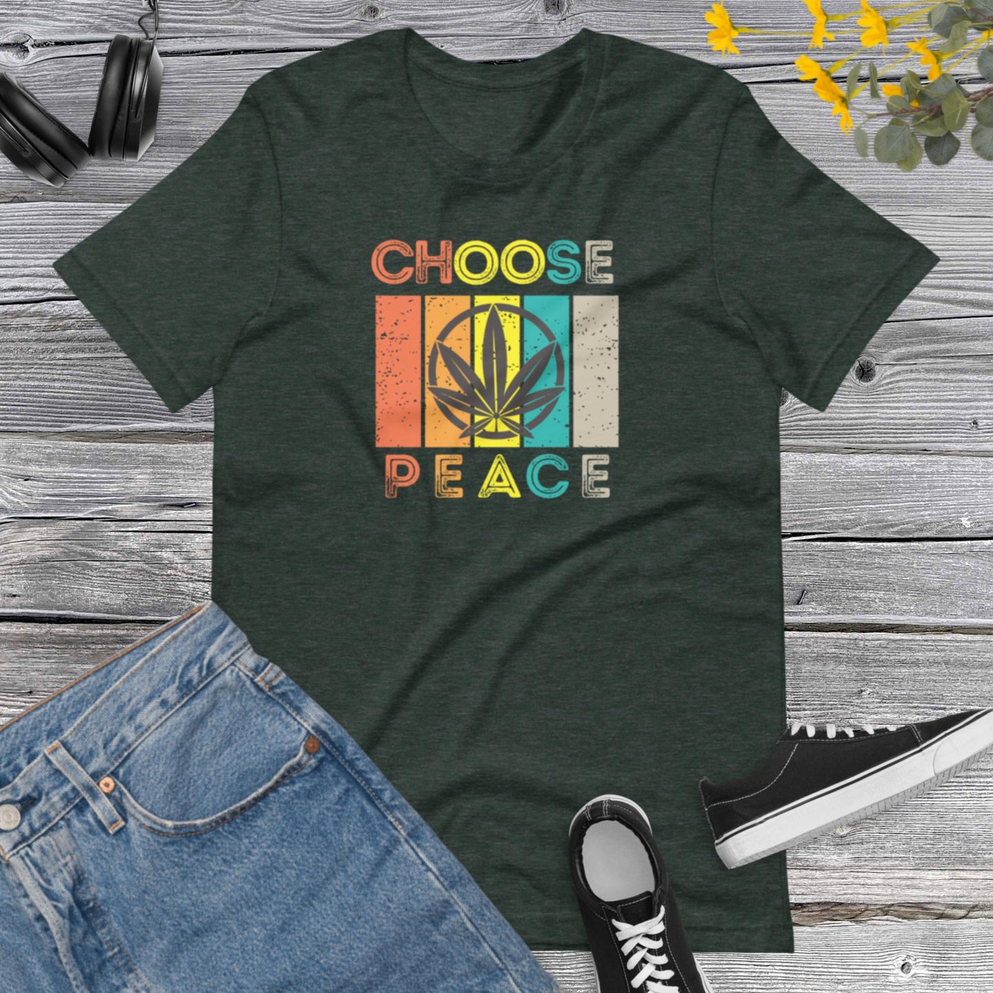 Vintage Choose Peace, Cann&bis Marij&ana, Weed Peace Love Apparel-We Want Peace Tee- World Peace Unisex t-shirt