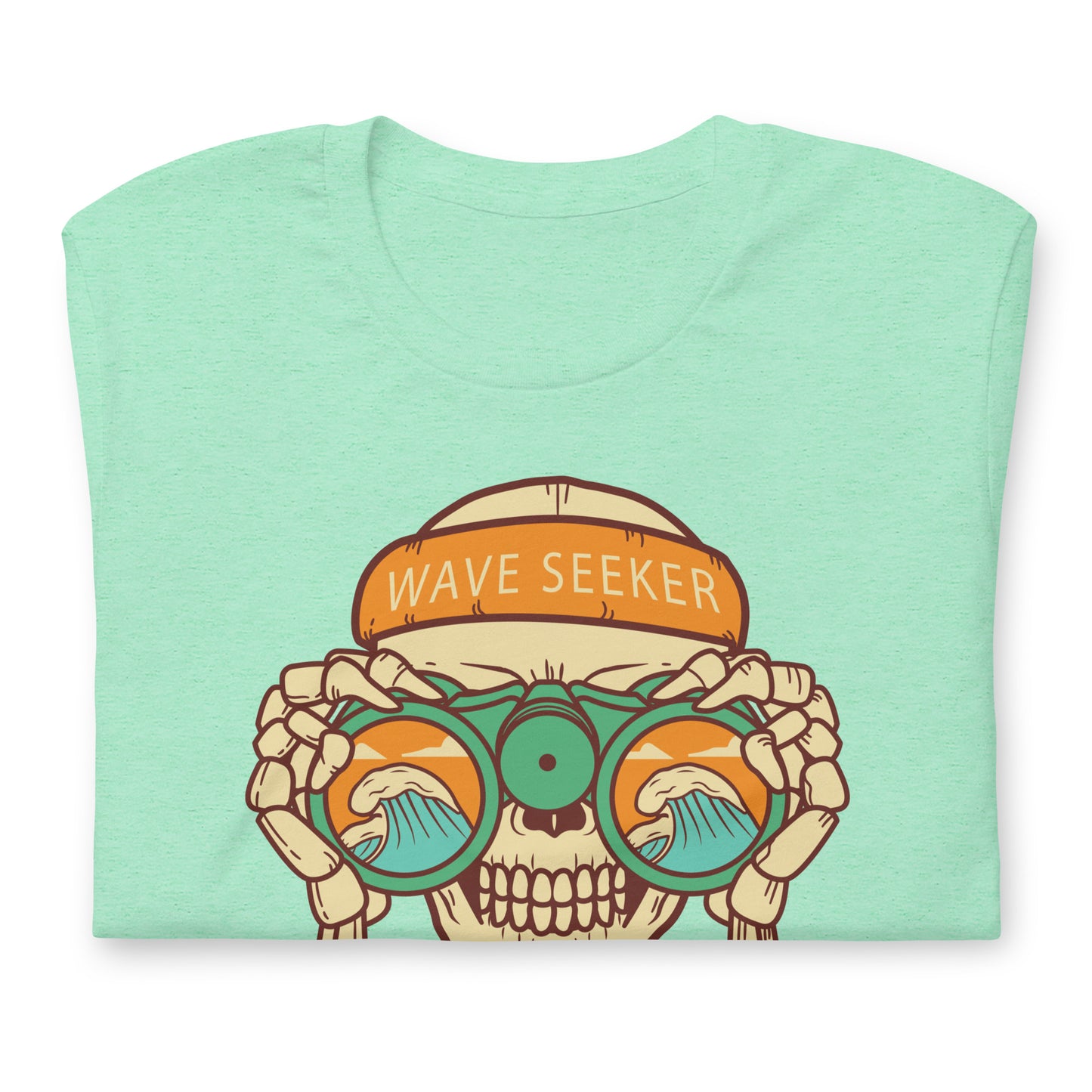 WAVE SEEKER, Funny Summer shirt, Skull on the beach funny, Unisex t-shirt