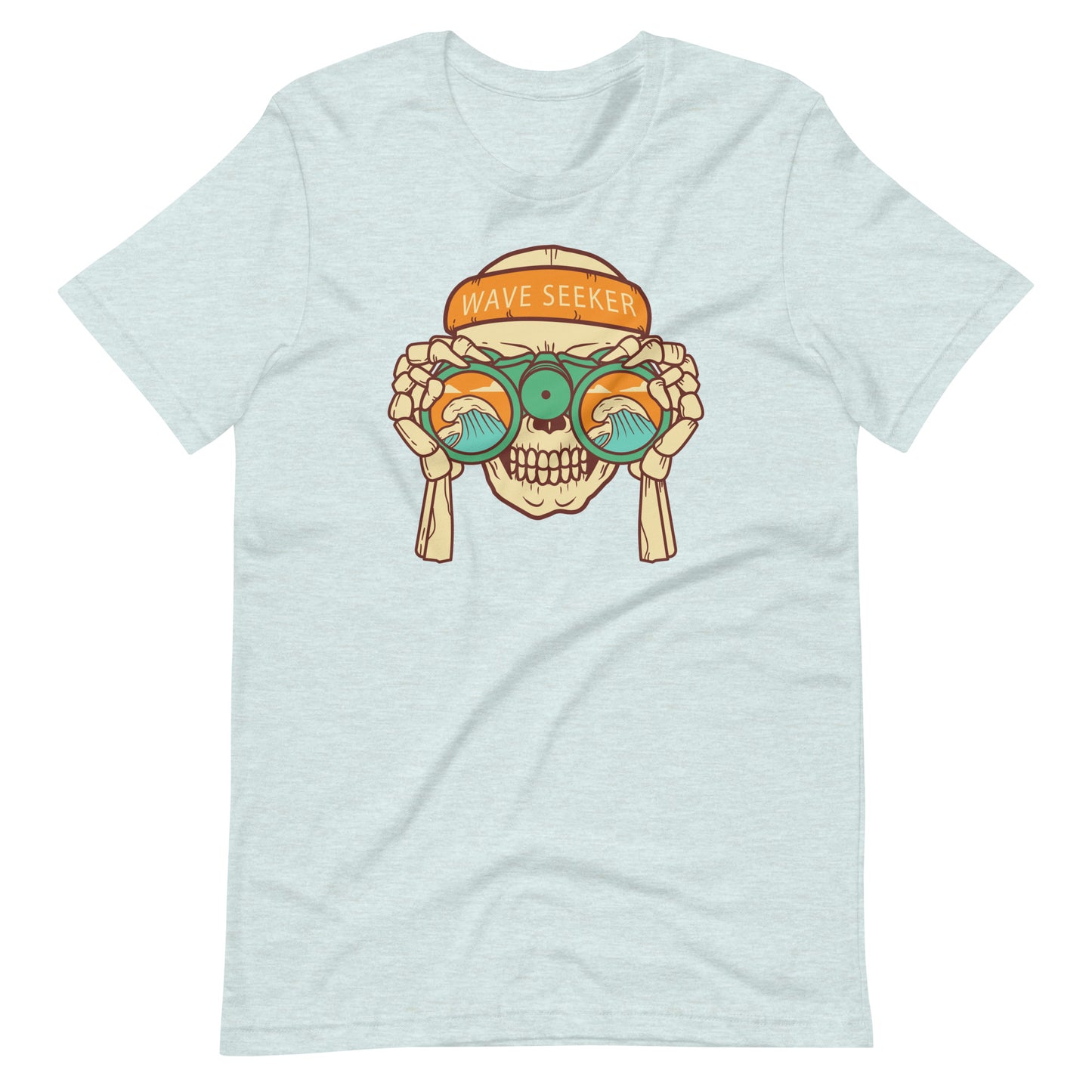 WAVE SEEKER, Funny Summer shirt, Skull on the beach funny, Unisex t-shirt