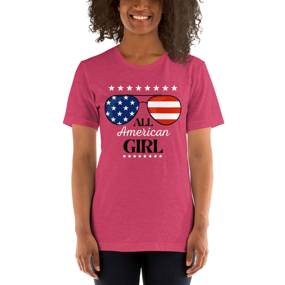 American Girl Shirt, All American Girl Shirt, 4th of July Shirt, Fourth of July Shirt, Unisex t-shirt
