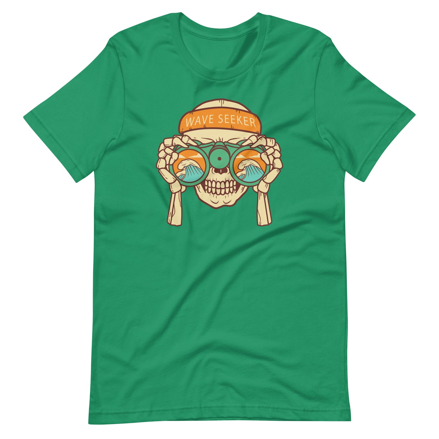 WAVE SEEKER, Funny Summer shirt, Skull on the beach funny, Unisex t-shirt