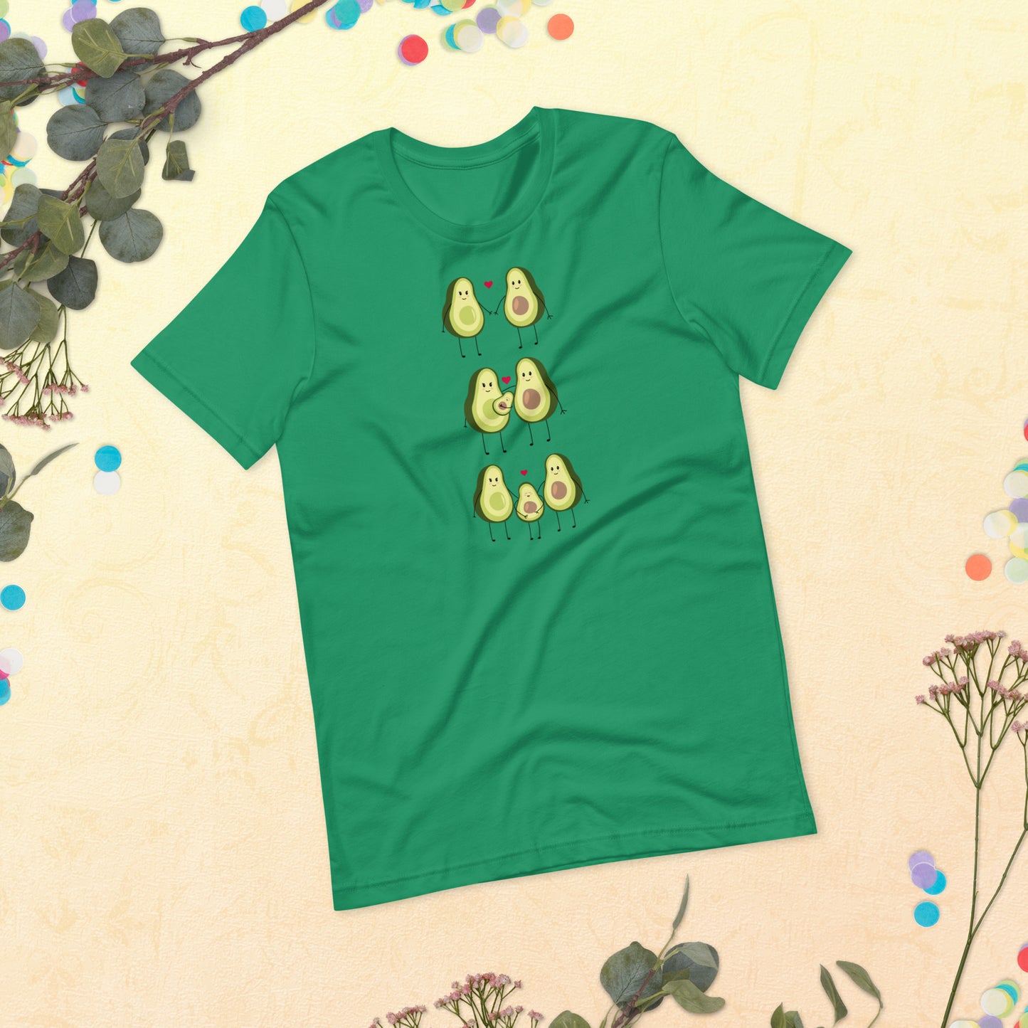 Avocado Family Matching Adult Unisex Shirt, Vegetarian Family, Funny Avocado Love Unisex t-shirt