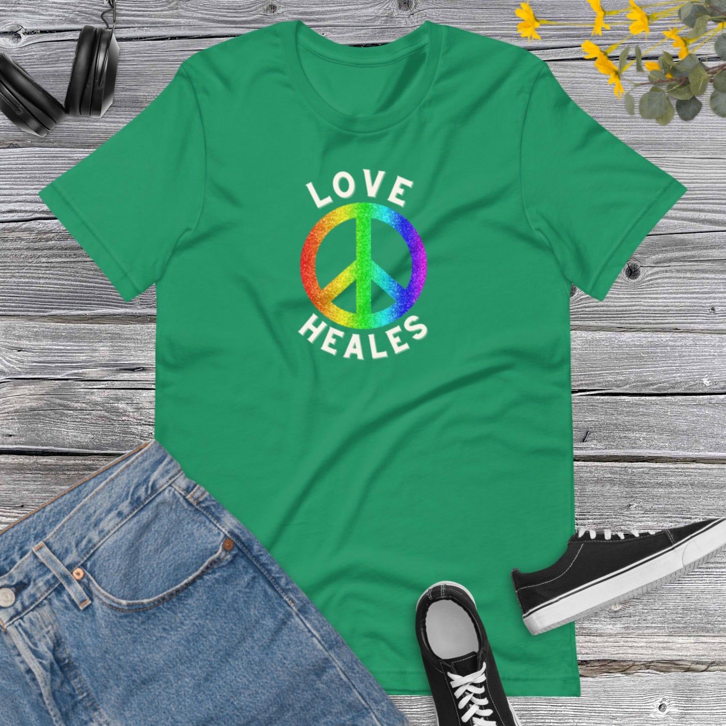 Peace Love Heales, Pride Heart Shirt, Rainbow Pride Shirt, LGBT Pride Tee, Support LGBTQ Unisex t-shirt
