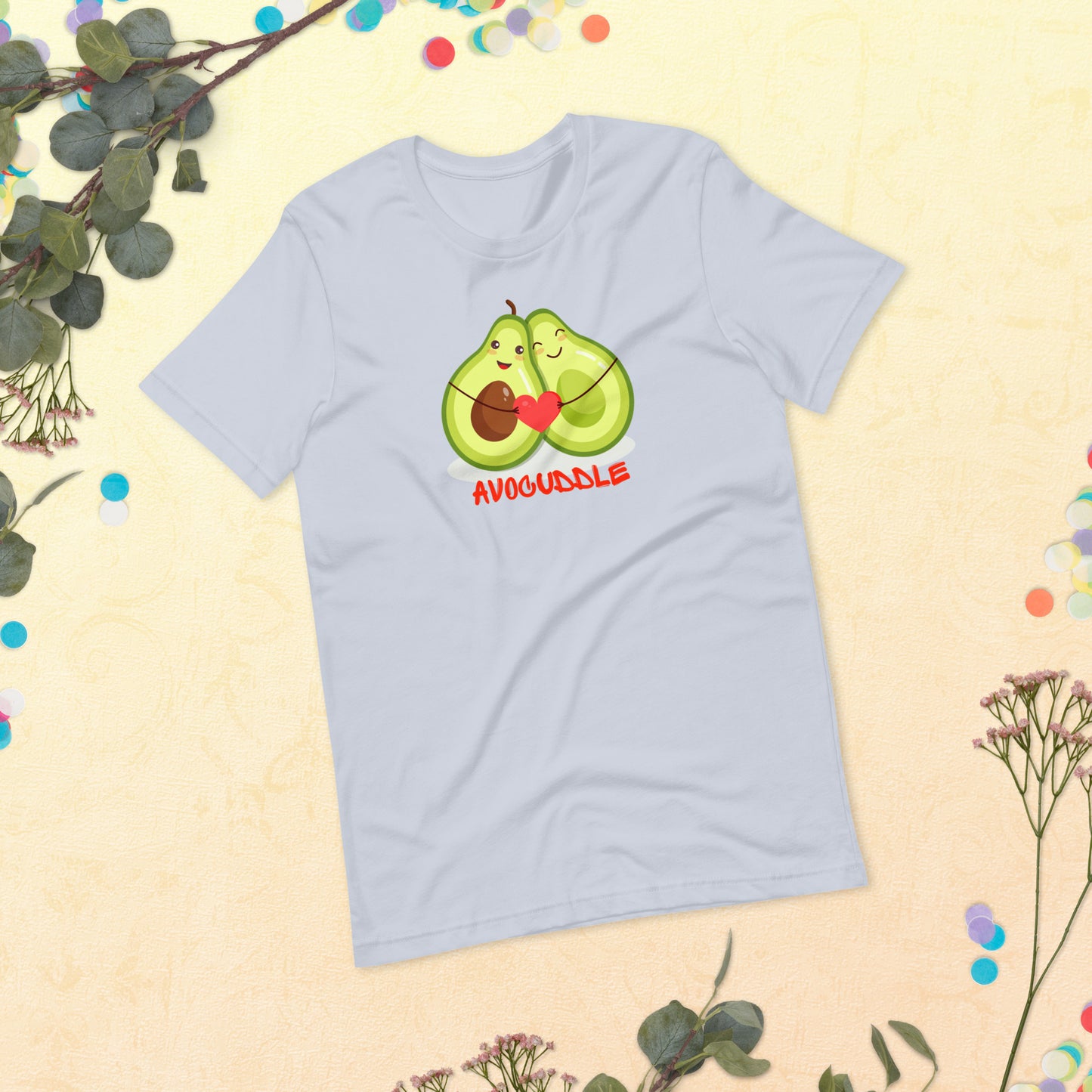 Cute Avocado T-shirt, Avocado Cuddle Shirt, Avocado Gift, Vegetarian Shirt, Avocado Heart Shirt, Cute Avocado Unisex t-shirt