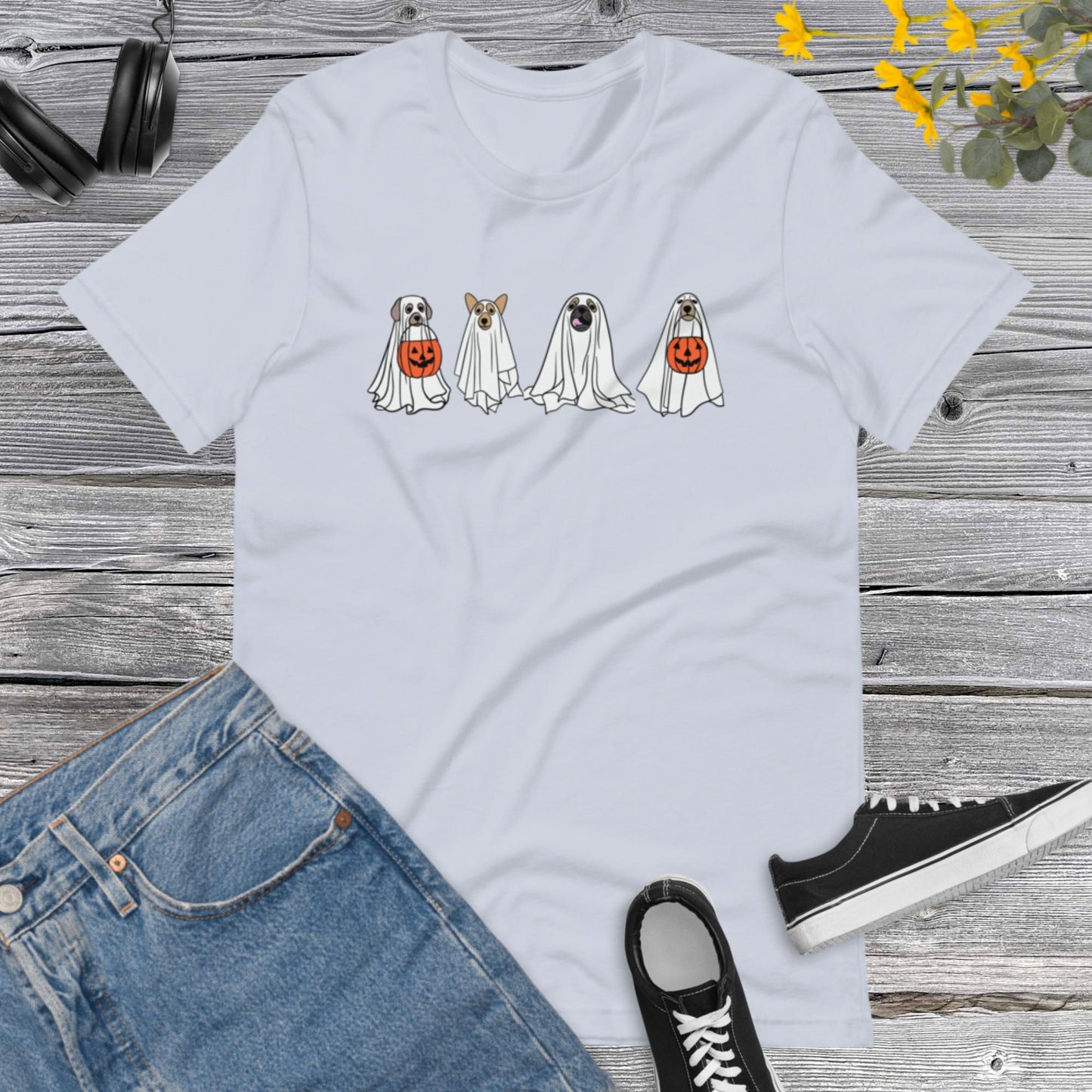 Ghost Dog Shirt, Happy Halloween, Retro Spooky Season, Dog Lover, Halloween Ghost, Halloween Dog Unisex t-shirt