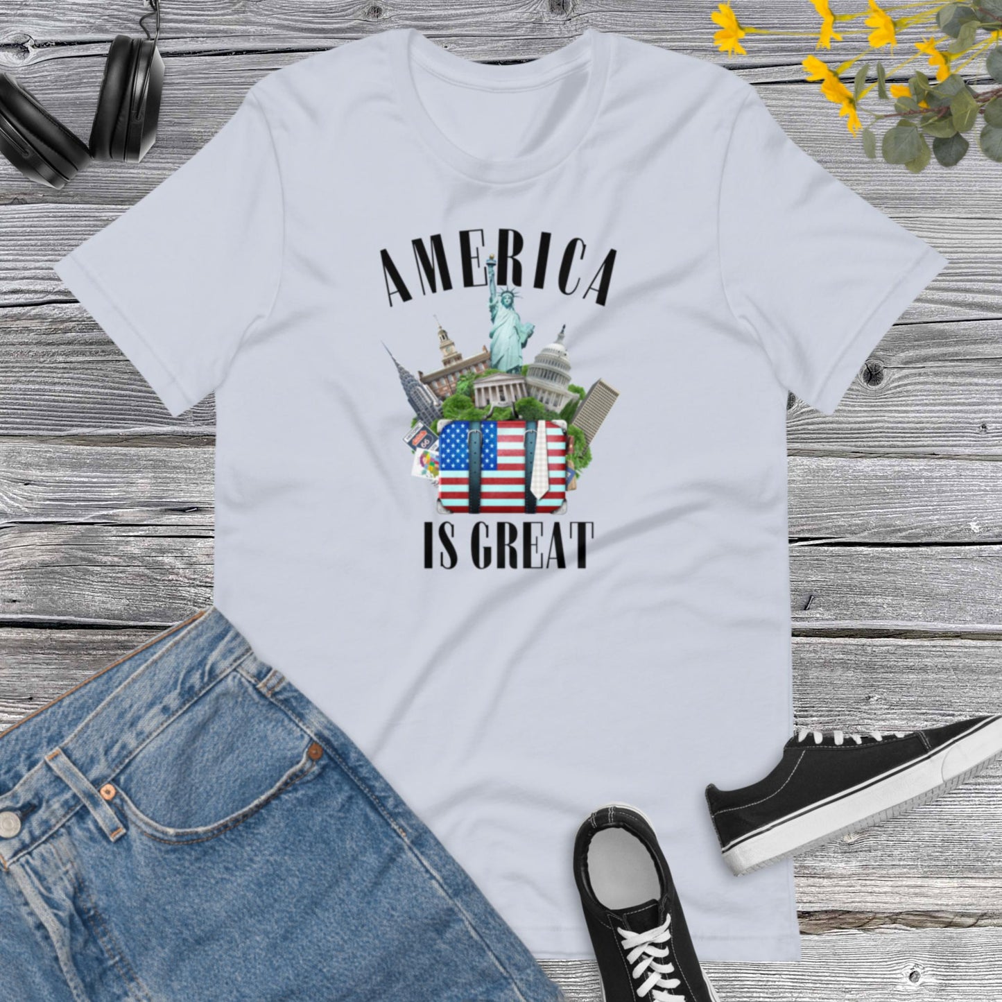 America is Great, Bless America, I Love America, USA Lover, America number One, Patriot Party TeeUnisex t-shirt