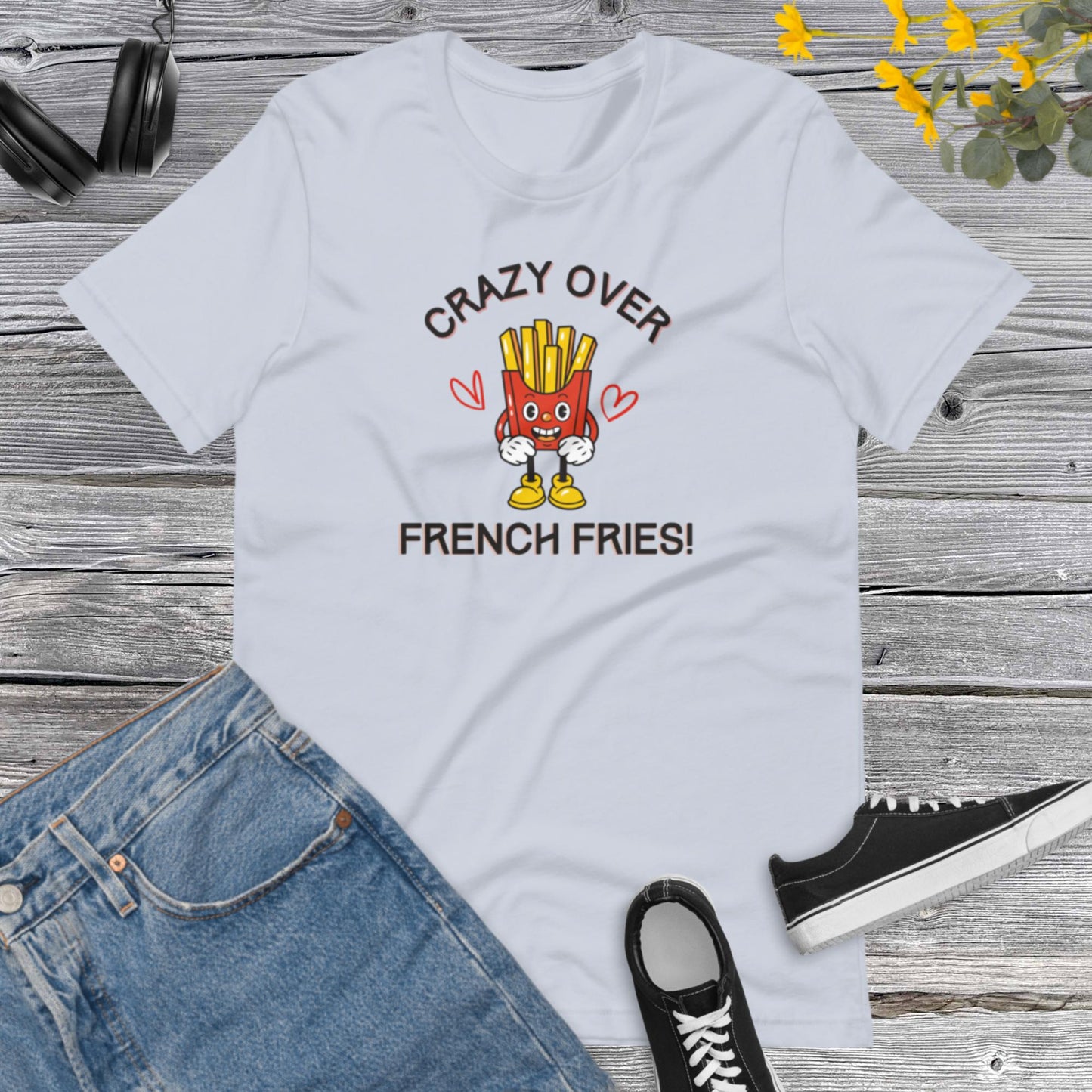 Crazy Over French Fries, French fries Shirt, Fries food shirt, Food Lover T Shirt, Foodie TShirt, Fast Food Unisex t-shirt