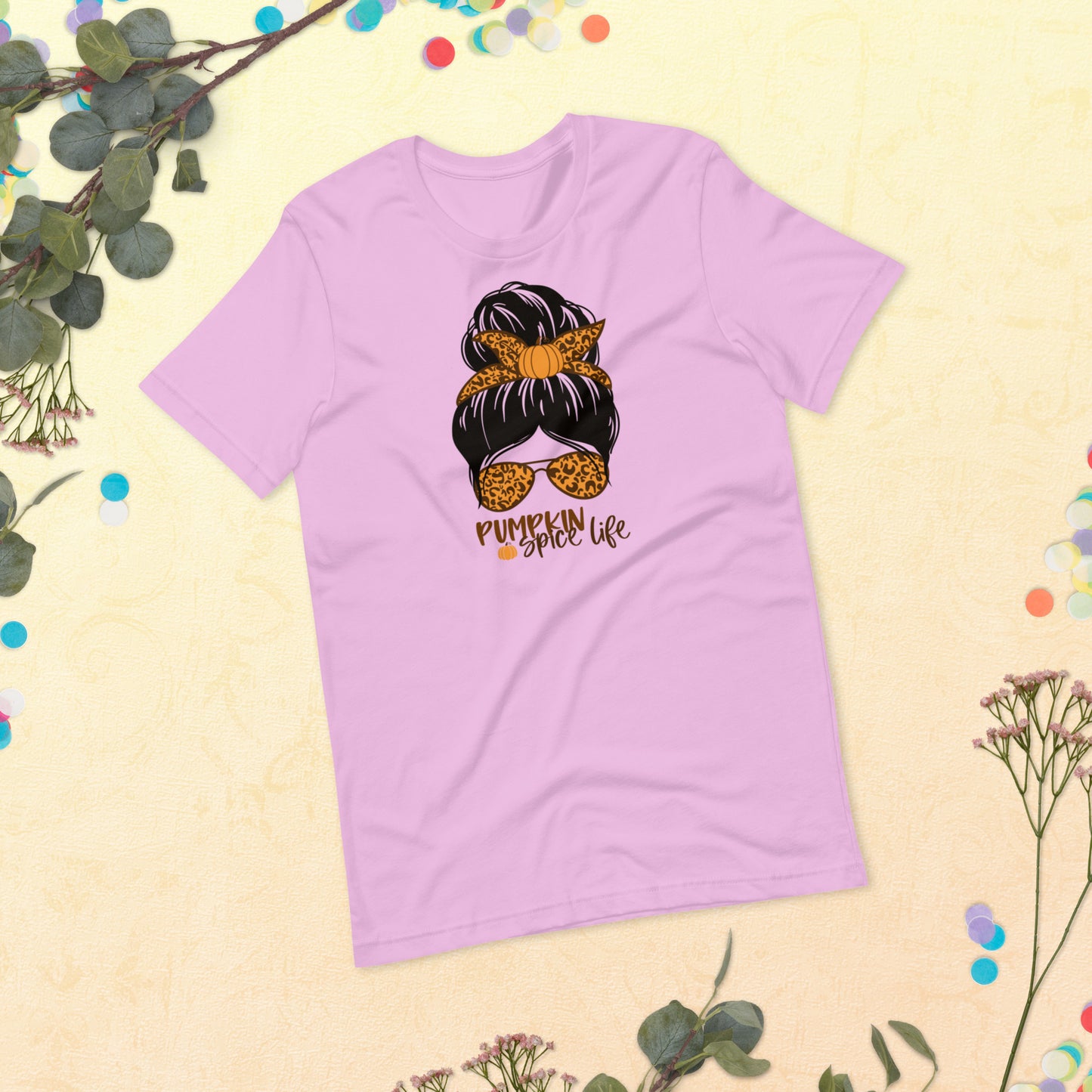 Pumpkin Spice Life, Fall Pumpkin Season Mama, Mini Mom Life Messy Bun Leopard Hair, Unisex t-shirts