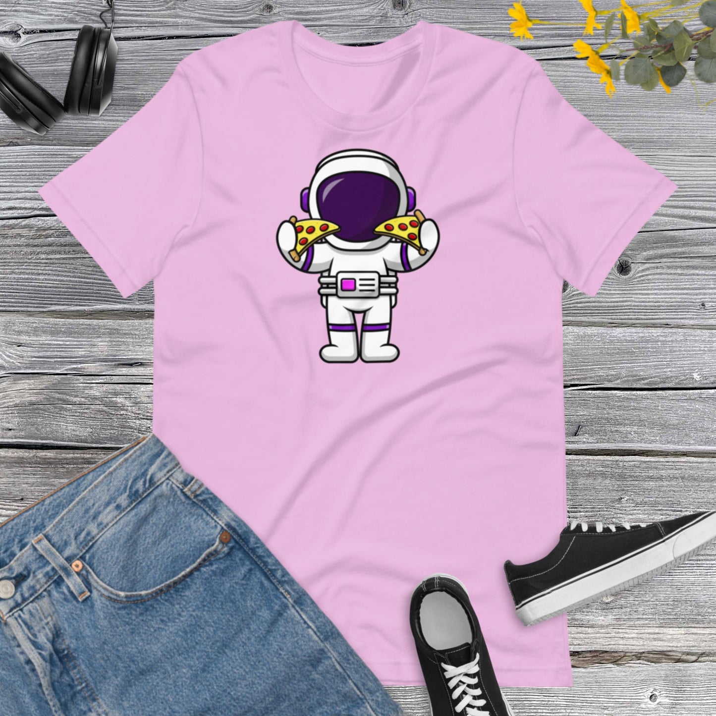 Astronaut Holding Pizza Unisex T-Shirt, Pizza Lover Gift, Astronaut Shirt, Pizza Lover Shirt, Unisex t-shirt