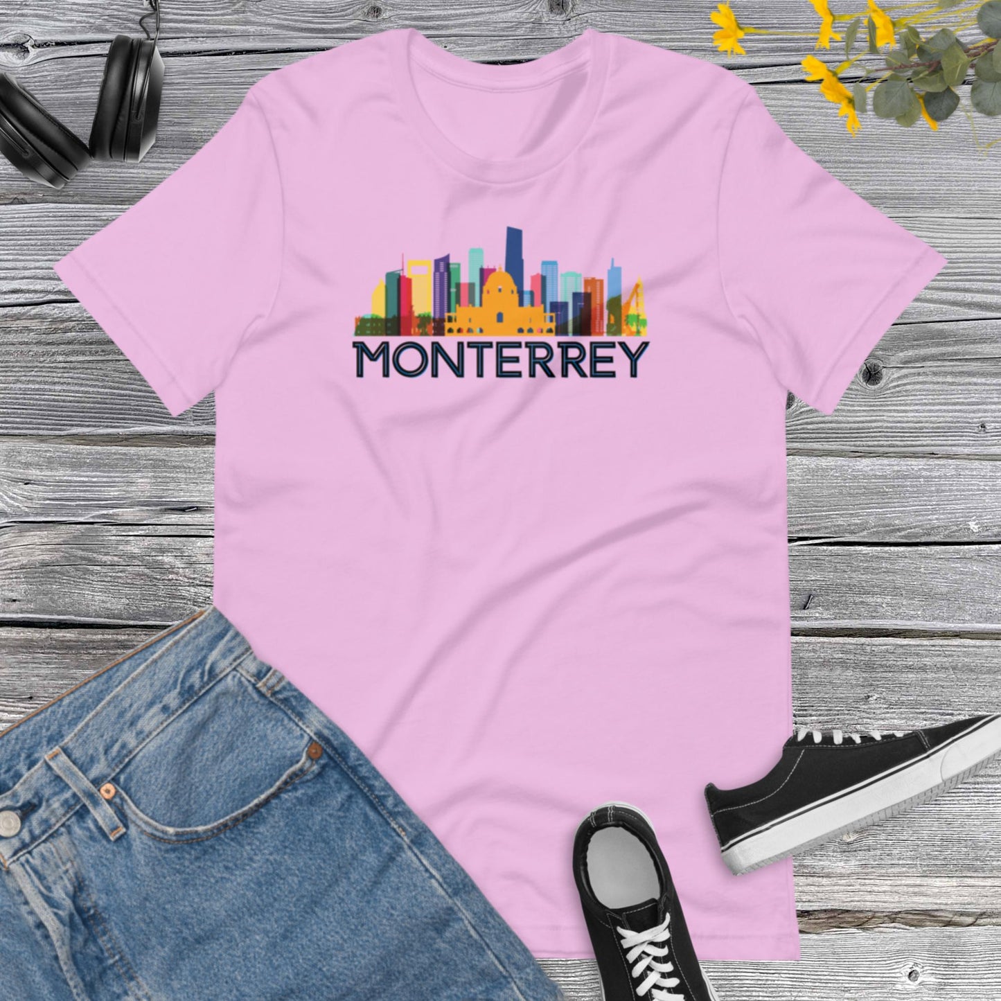 Monterrey City Architecture Colorful Skyline, Mexico, Tower Mexican, Urban, Trending Latin Unisex t-shirt