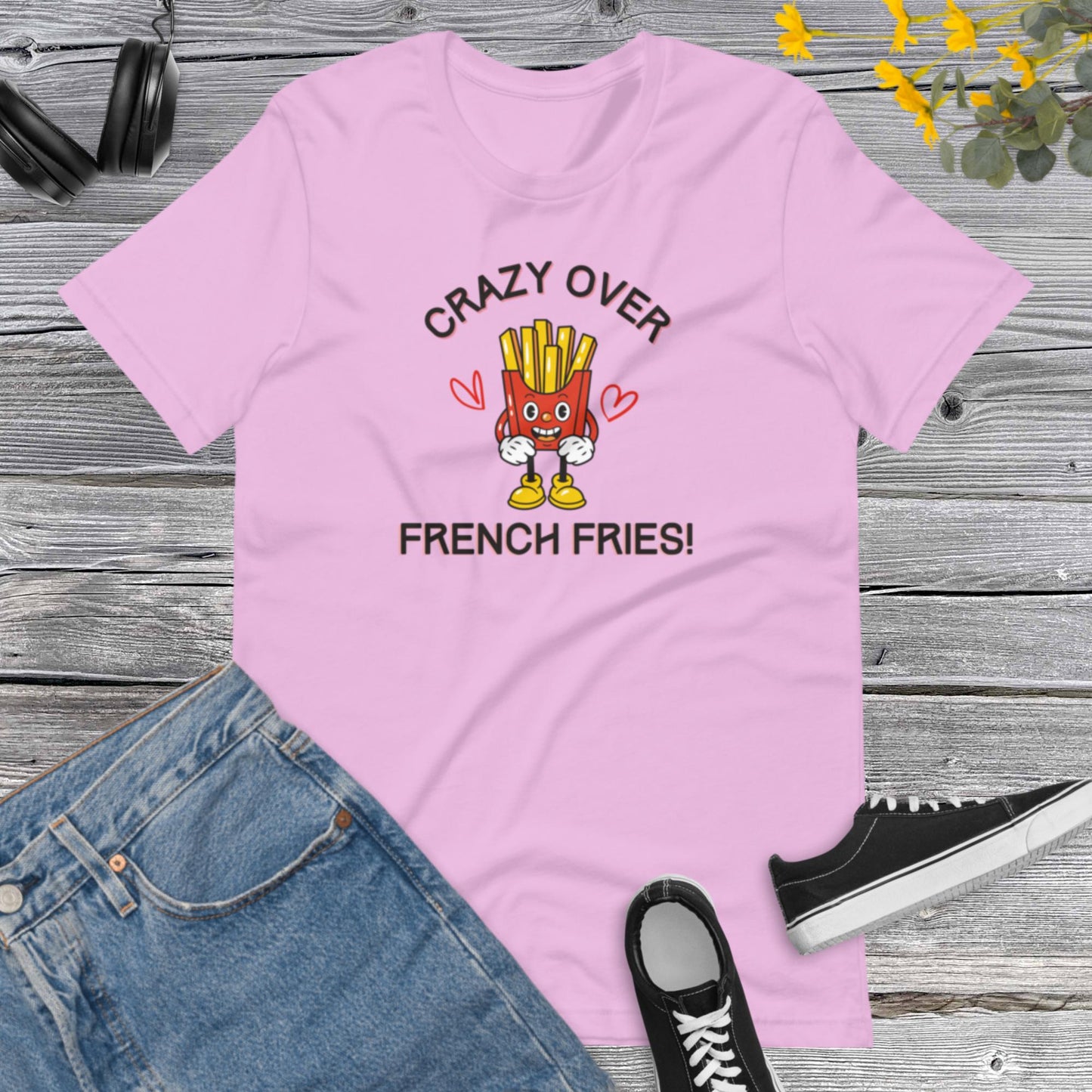 Crazy Over French Fries, French fries Shirt, Fries food shirt, Food Lover T Shirt, Foodie TShirt, Fast Food Unisex t-shirt