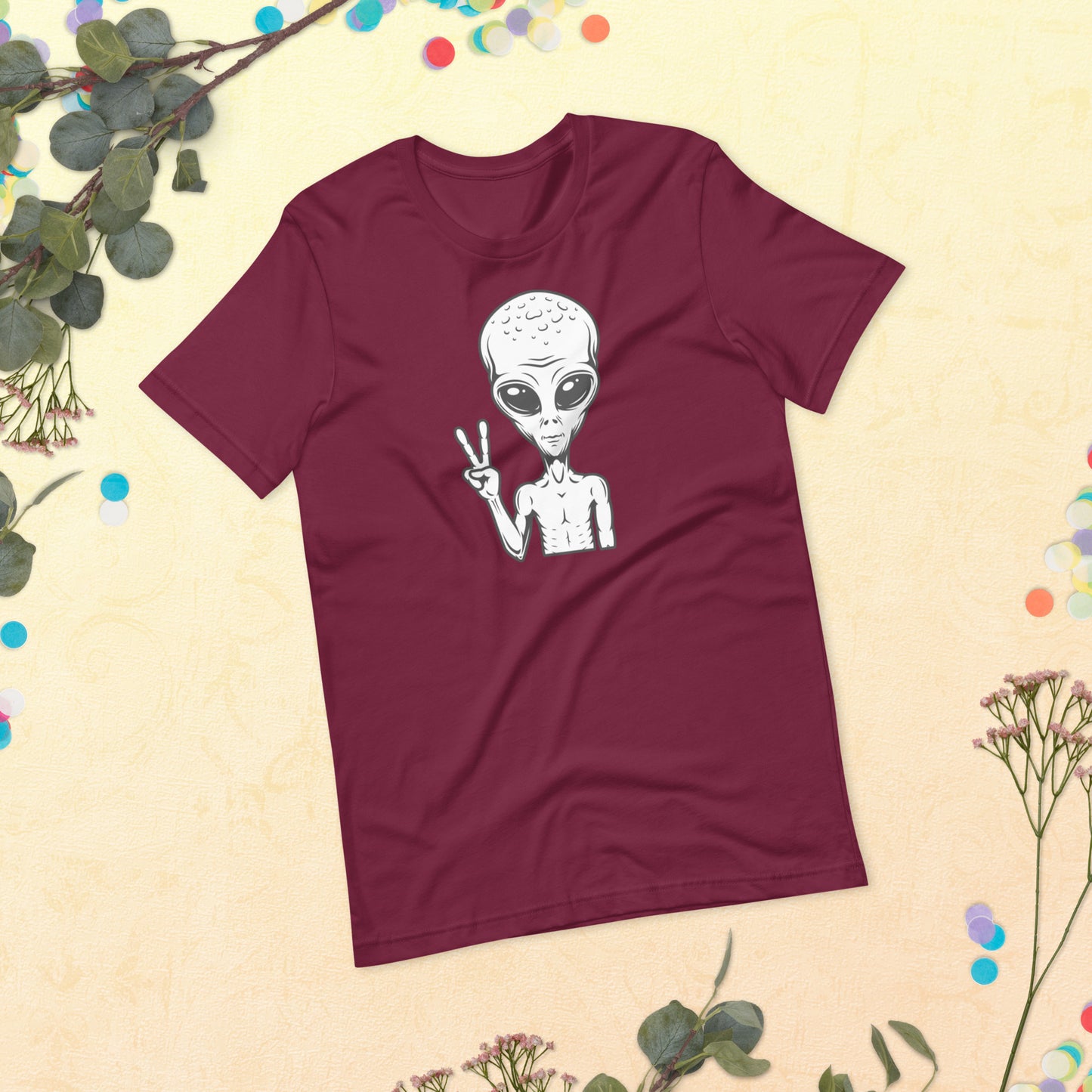 Alien Shirt, Peace Love Aliens, Funny Tee Cute, Alien Face Outfits, Space Lover, Alien face Unisex t-shirt