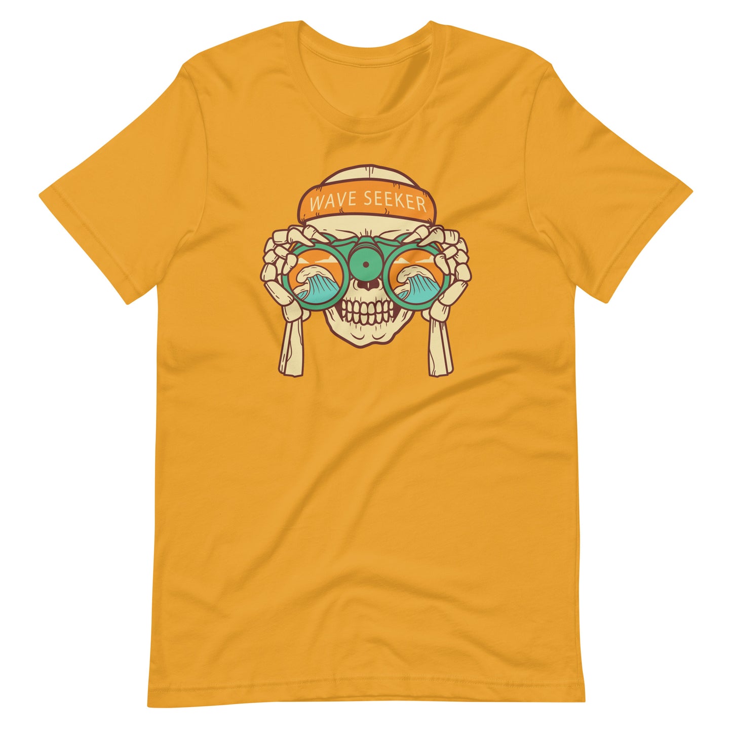 WAVE SEEKER, Funny Summer shirt, Skull on the beach funny, Unisex t-shirt