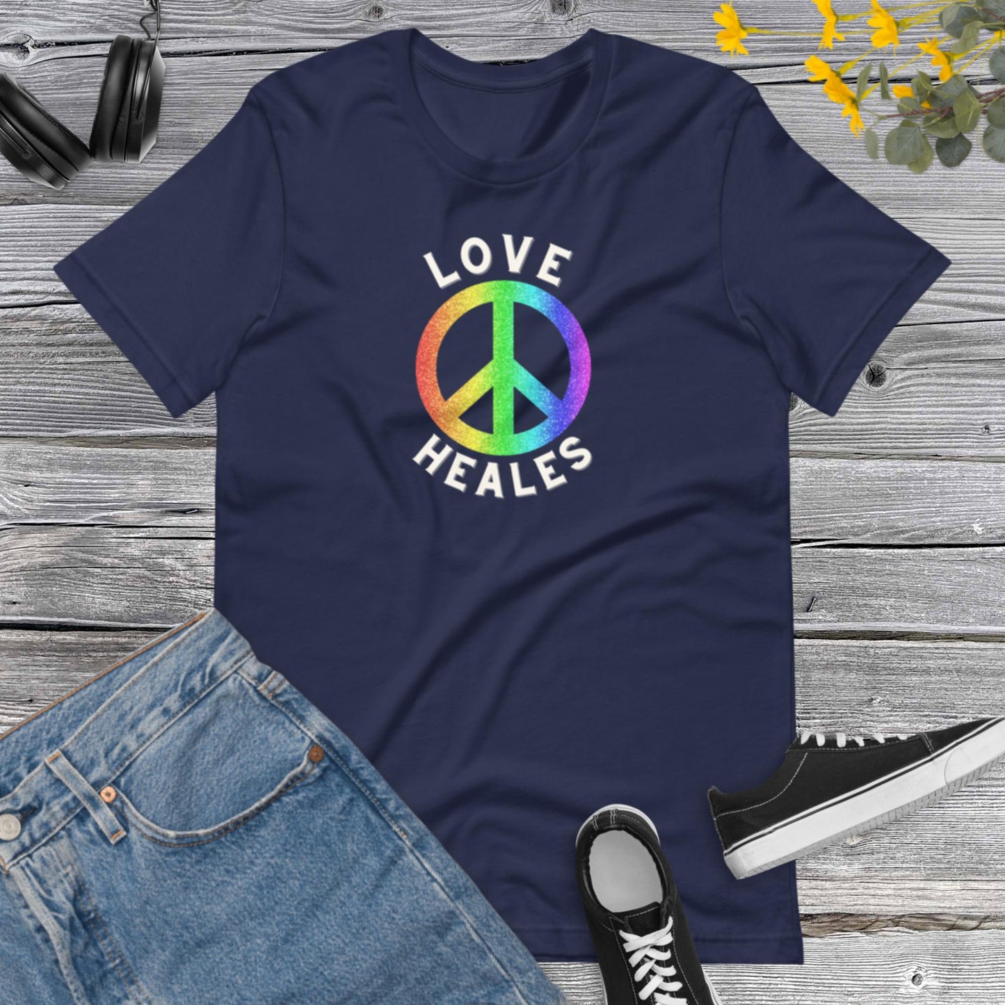 Peace Love Heales, Pride Heart Shirt, Rainbow Pride Shirt, LGBT Pride Tee, Support LGBTQ Unisex t-shirt