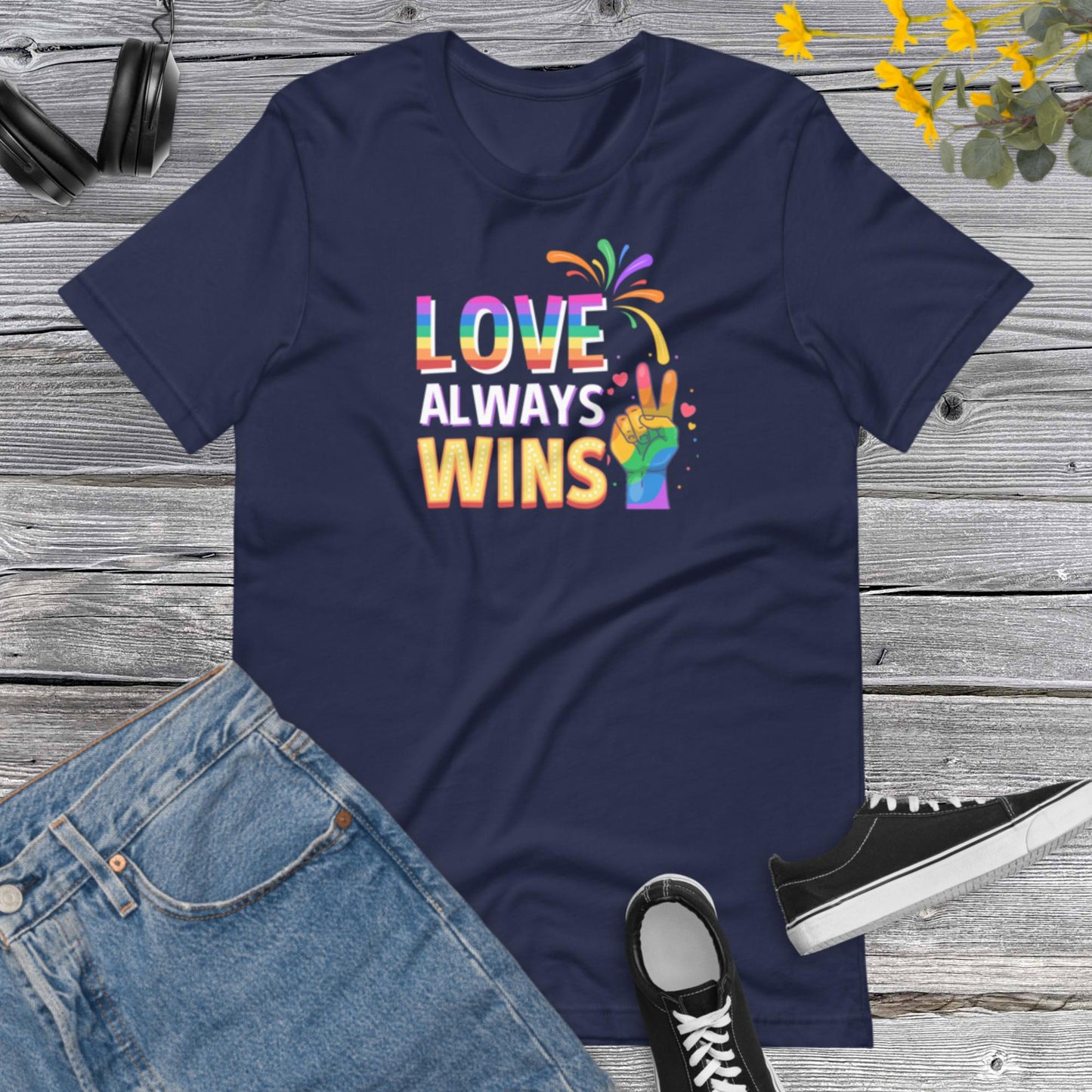 Love Always Wins, Inspirational Shirt, Rainbow Pride T-Shirt, LGTB Unisex t-shirt