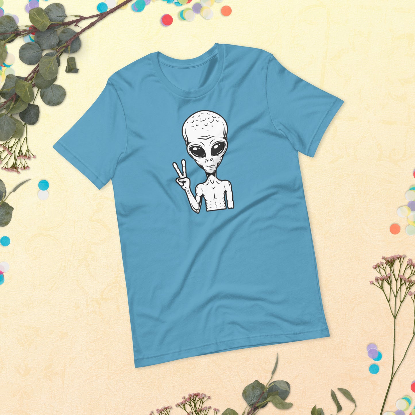 Alien Shirt, Peace Love Aliens, Funny Tee Cute, Alien Face Outfits, Space Lover, Alien face Unisex t-shirt